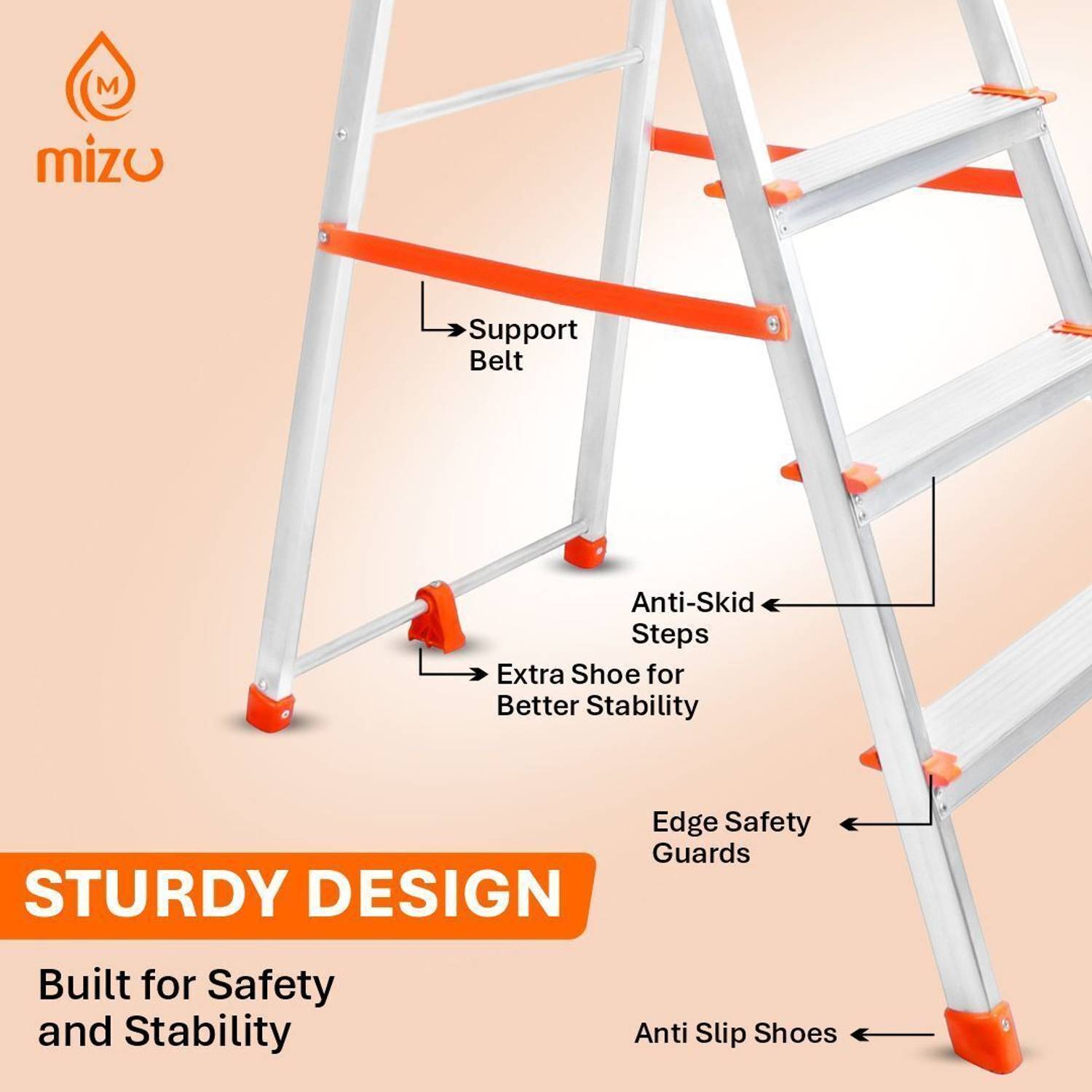 Mizu Exel 7 Steps Steel Ladder - Image 4