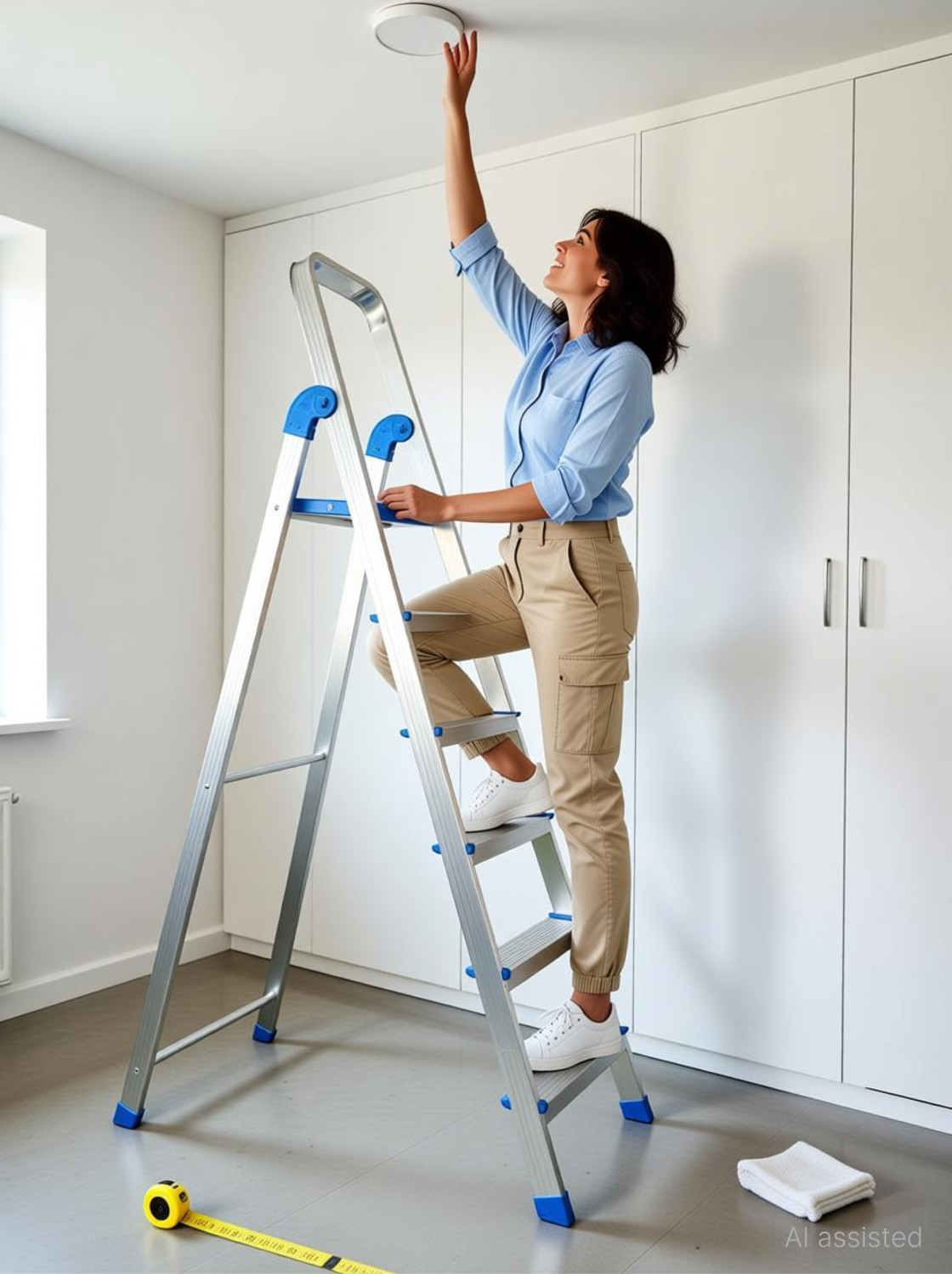 Image of doodad 6 Step 100% Aluminium material | No Steel Parts | Rust-Free Step Ladder for Home Aluminium Ladder