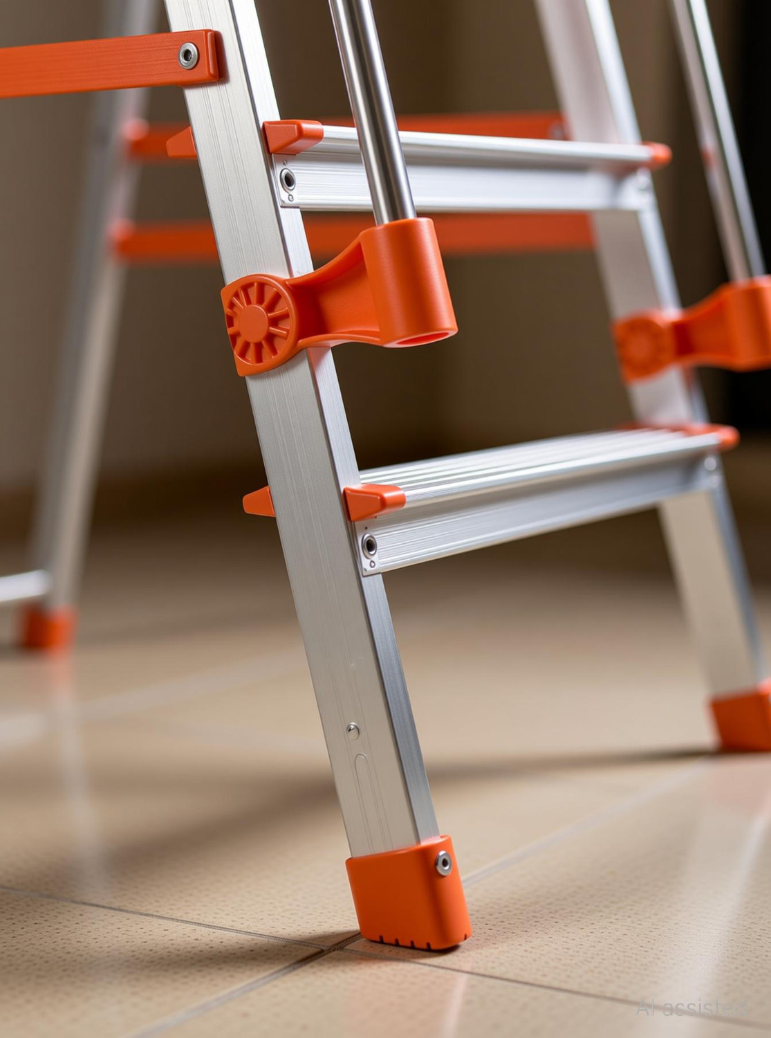 Image of Mizu Exel 5 Steps Ladder For Home With Aluminium Steps & Upto 300 Kgs Load Capacity Steel Ladder