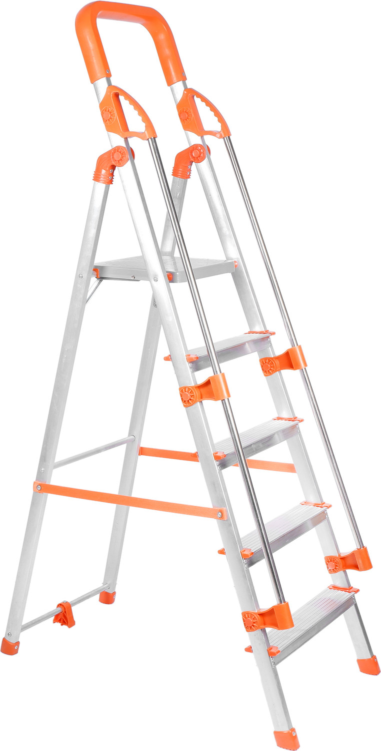 Image of Mizu Exel 5 Steps Ladder For Home With Aluminium Steps & Upto 300 Kgs Load Capacity Steel Ladder