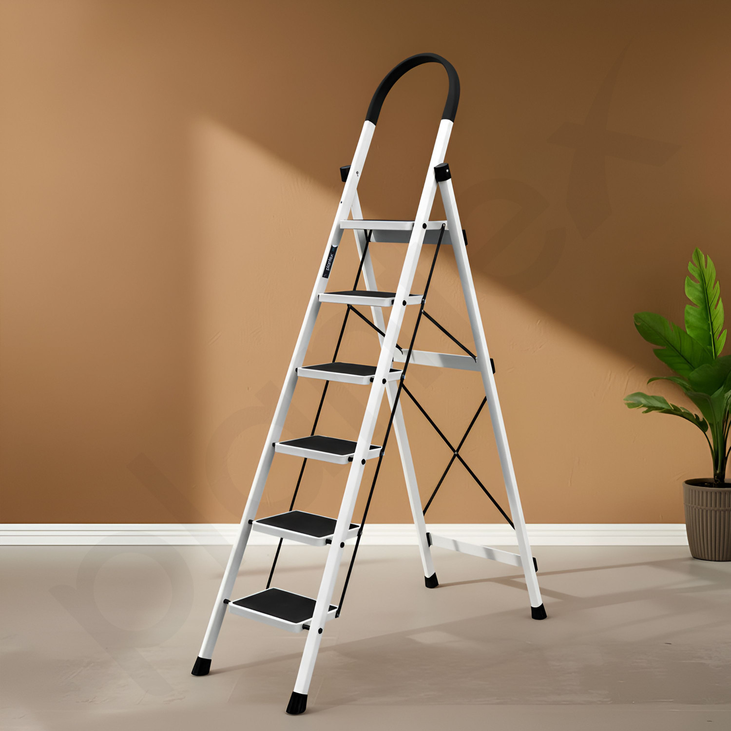 Image of Plantex Ladder for Home /Anti-Skid Strong Foldable Wide 6 Step Ladder /Minor Surface Marks Steel Ladder