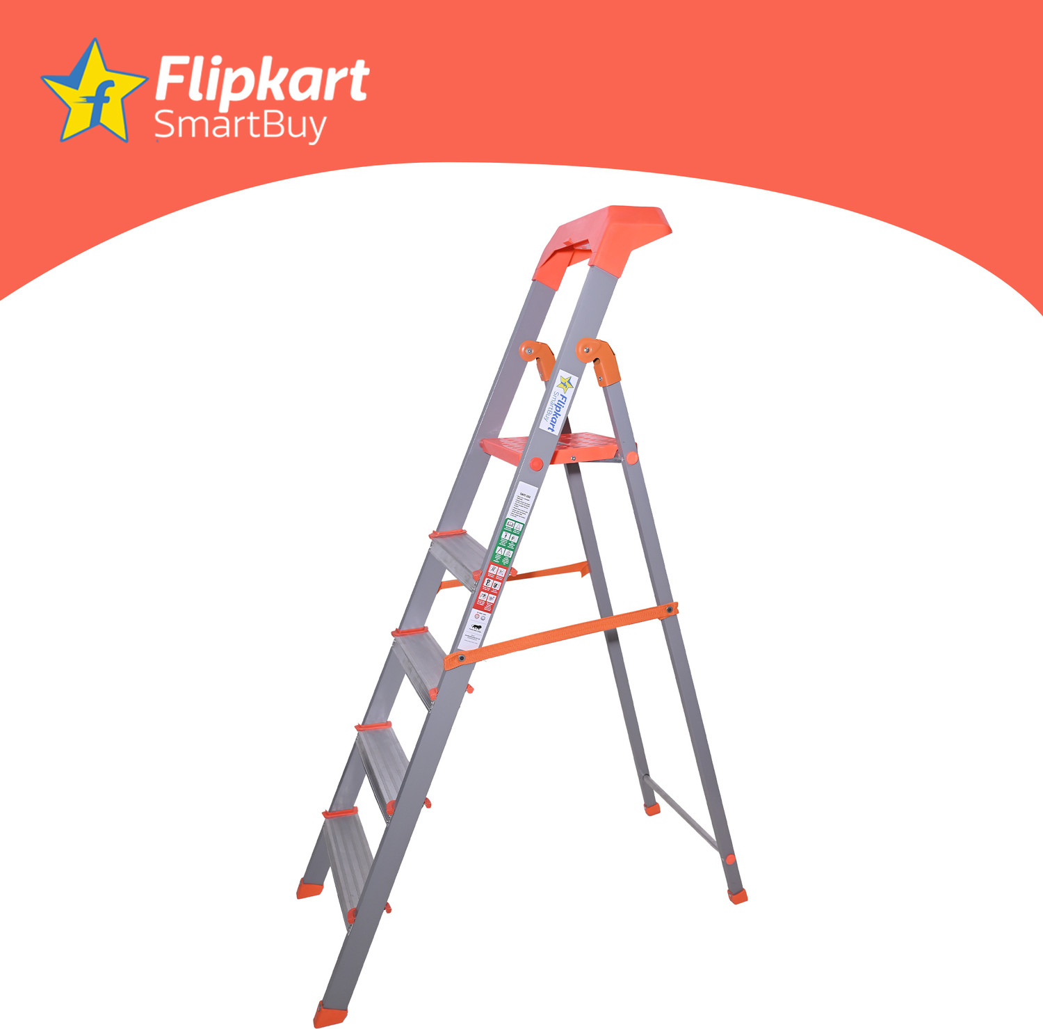 Image of Flipkart SmartBuy 5 Step Toolkit Hybrid Steel, Aluminium Ladder