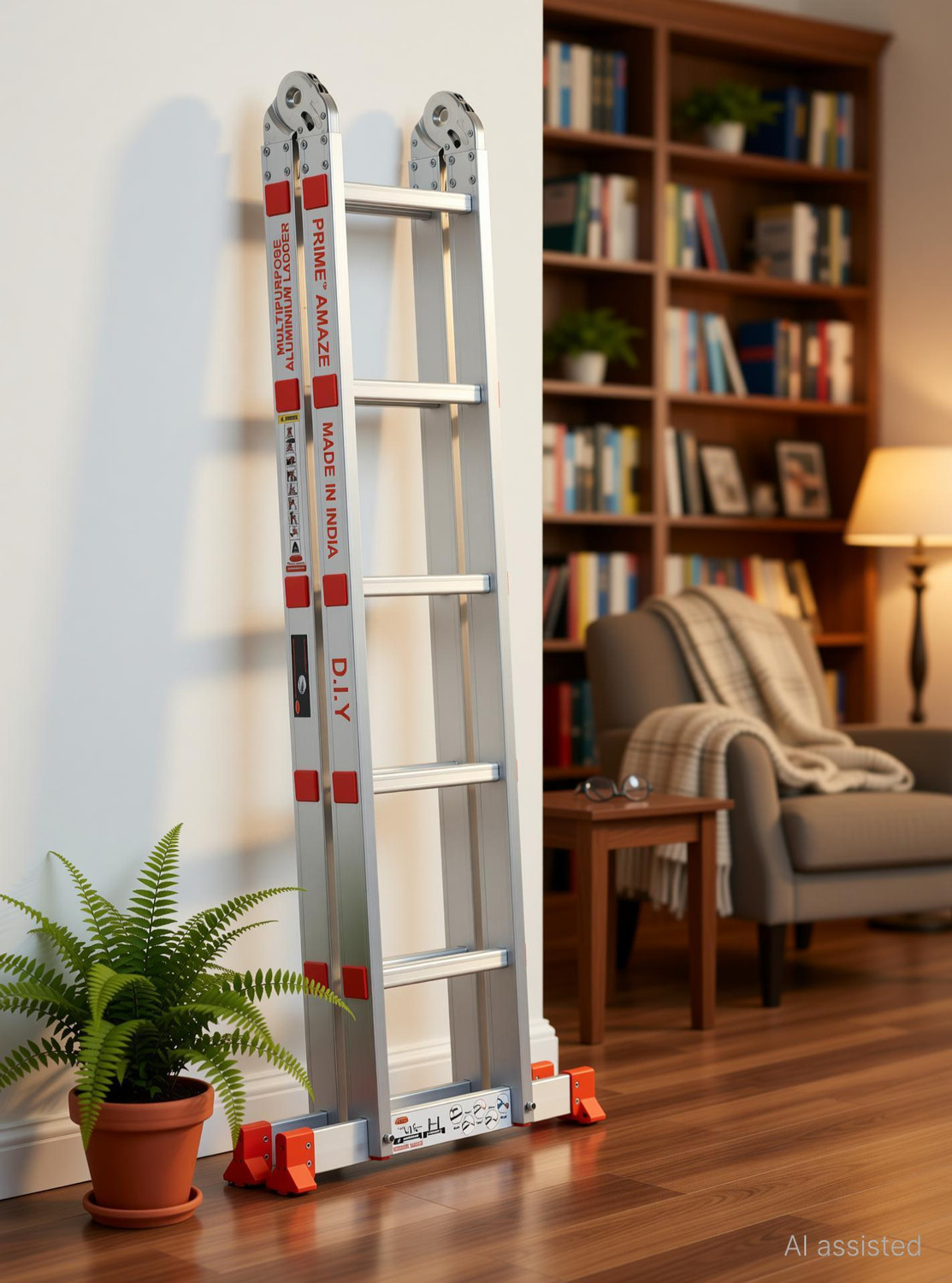 Image of Prime Amaze Multipurpose (10Ft.) inchMade in India inch Foldable Aluminium Ladder
