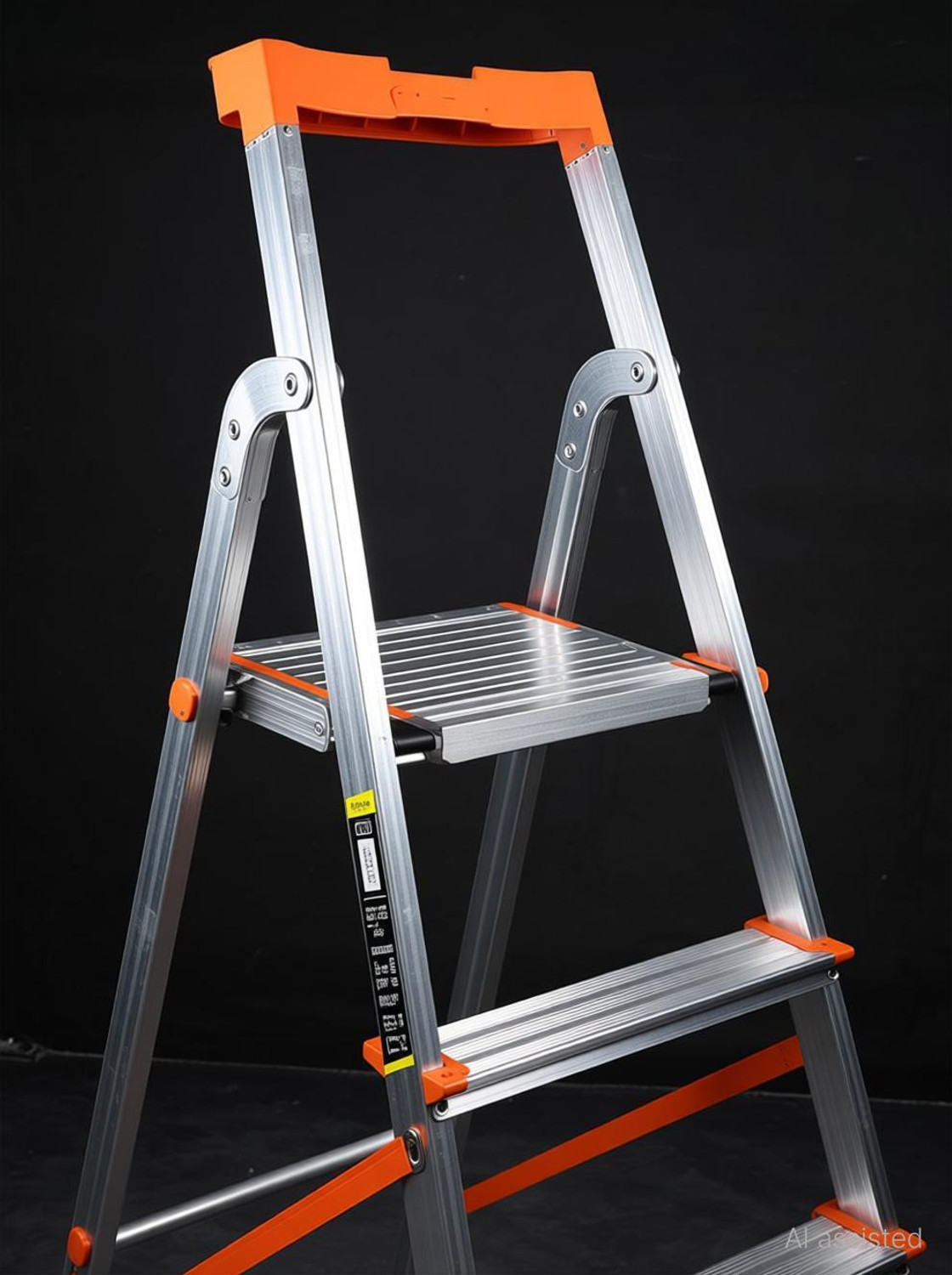 Image of EUROSTAR 6-Step Steel Ladder for Home Use with Tool Tray & Wide Platform Steel Ladder