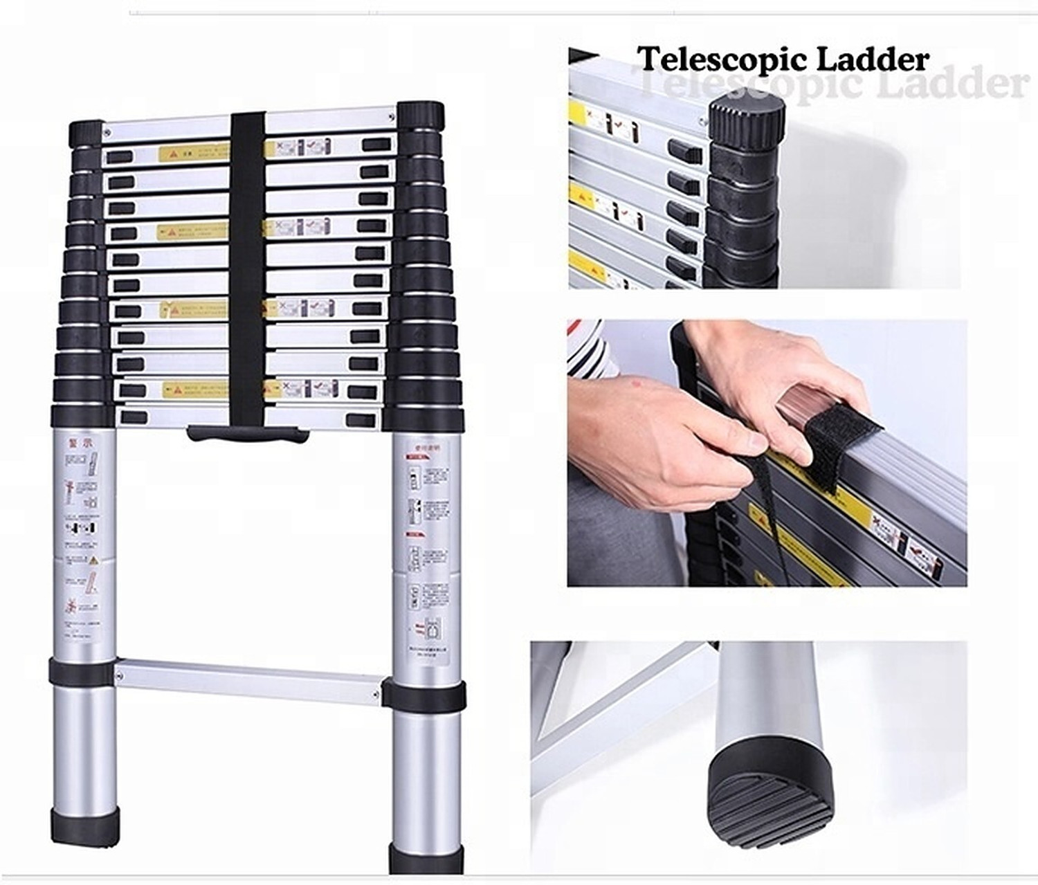 Image of Flipkart SmartBuy 11 Feet Portable Lightweight Compact Ultra Stable 3.2 Meter Telescopic Aluminium Ladder