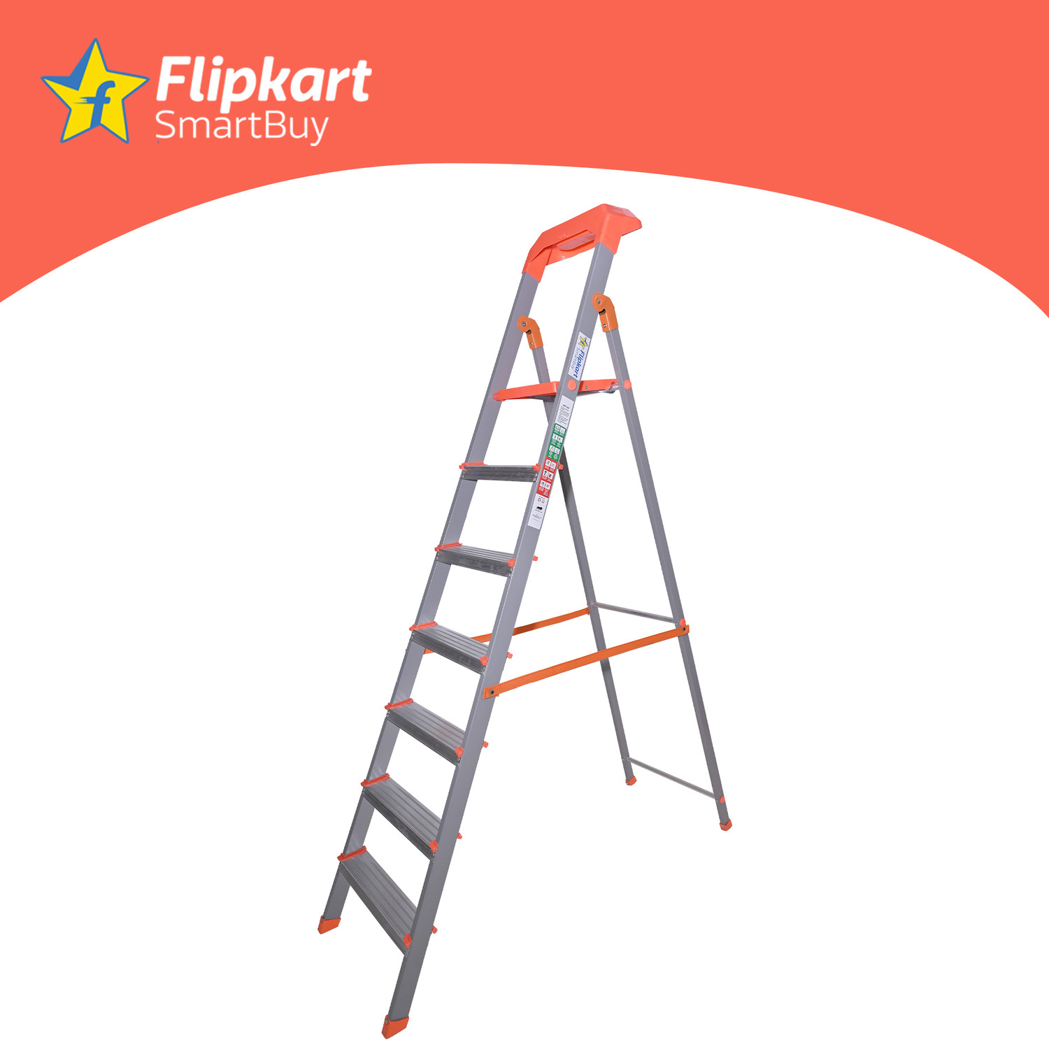 Image of Flipkart SmartBuy 7 Step Toolkit Hybrid Aluminium, Steel Ladder