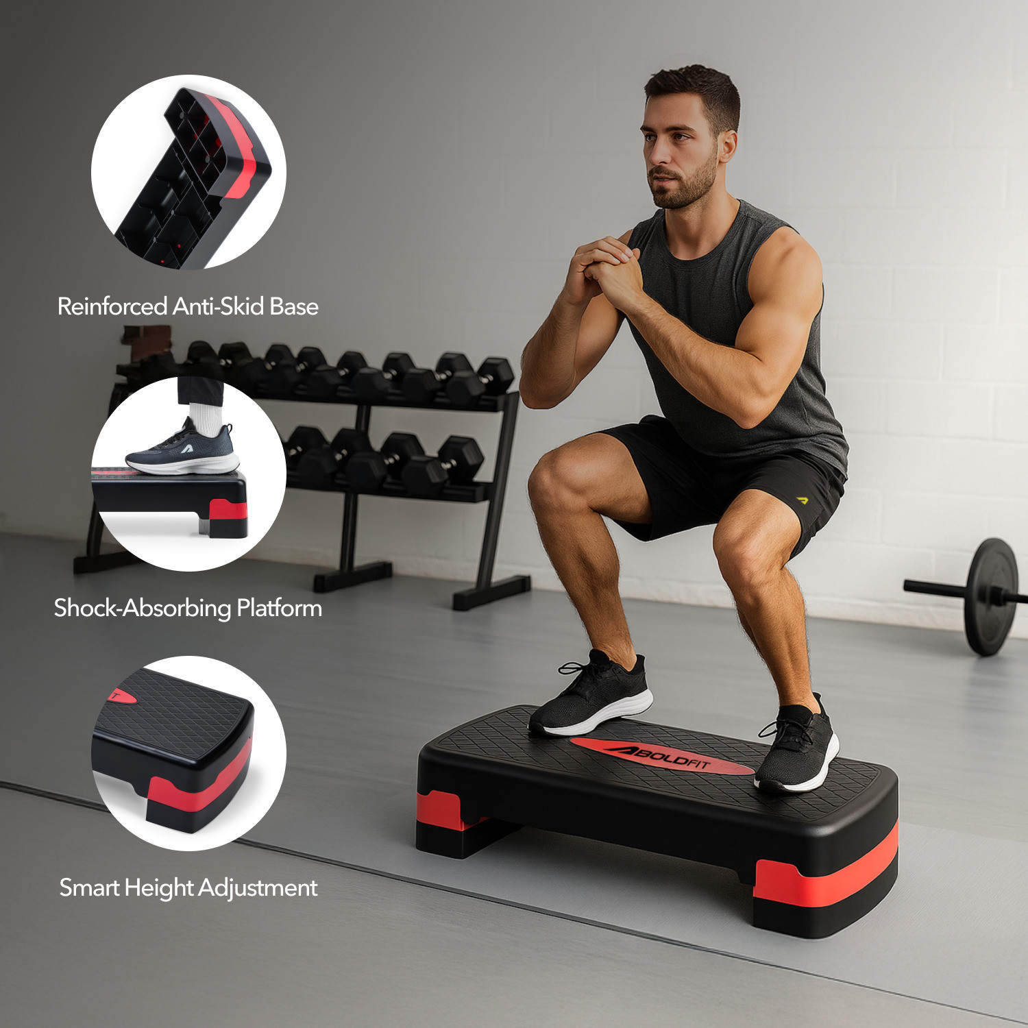 Image of BOLDFIT Stepper exercise machine gym stepper stepper for home gym fitness equipment step Stepper