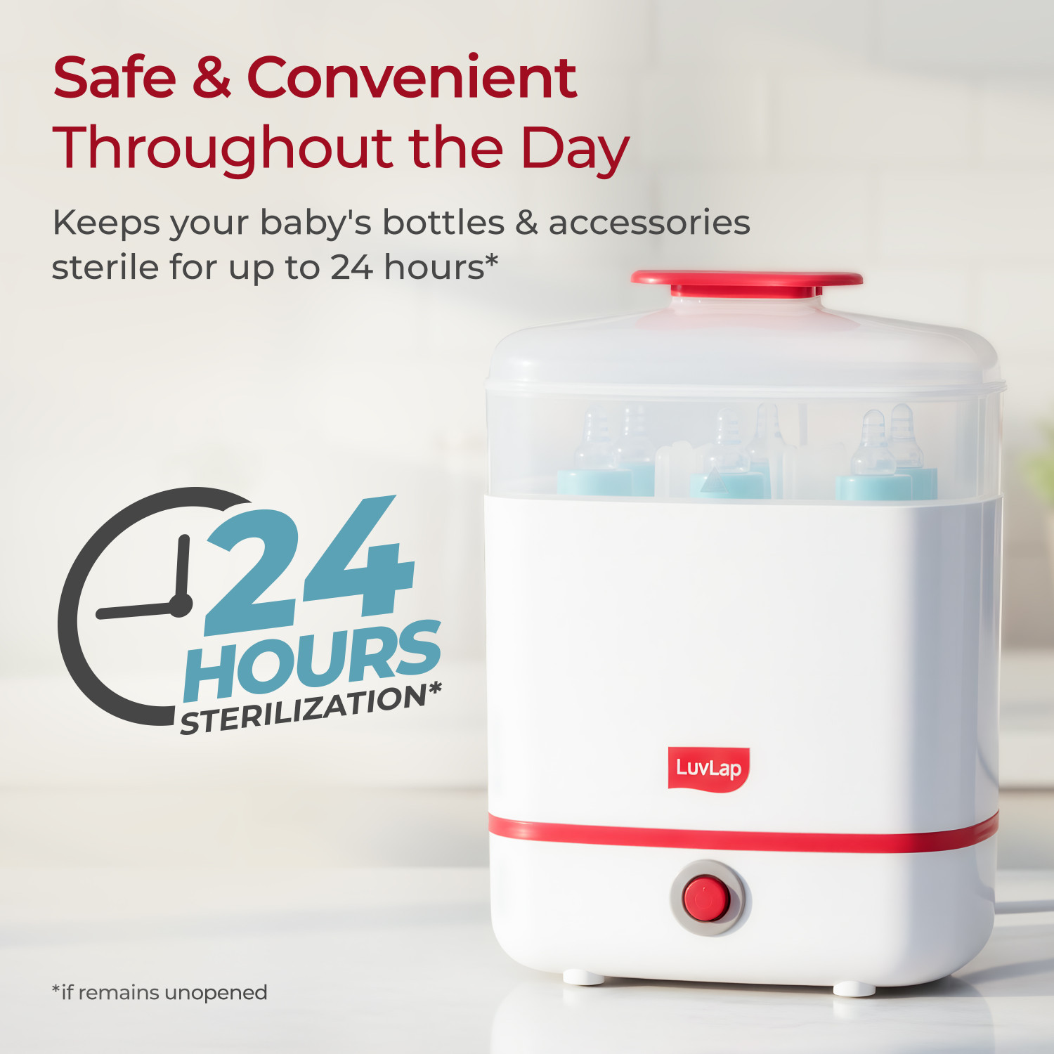 Image of LuvLap 8 Minutes Superfast sterilization, Keeps items sterile for up to 24 hours* - 6 Slots
