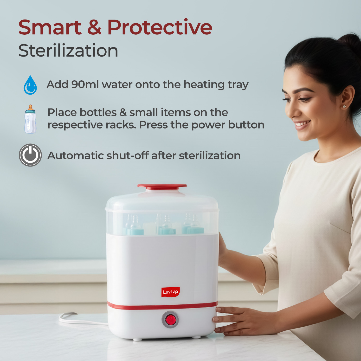 Image of LuvLap 8 Minutes Superfast sterilization, Keeps items sterile for up to 24 hours* - 6 Slots