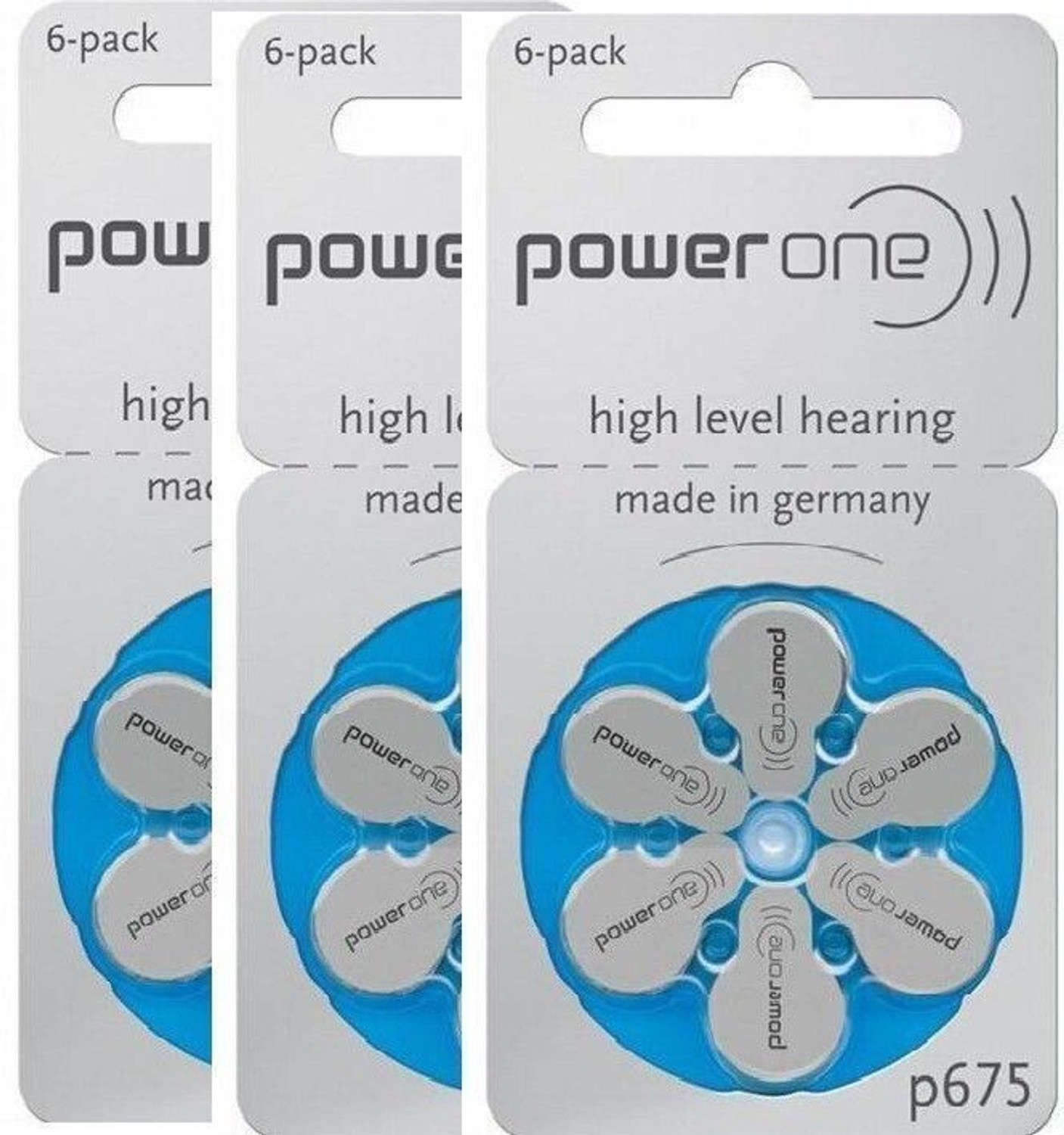 Image of Power one P675 Hearing Aid Batteries 1.45V 3 patta (18 battery) Button Cells Stethoscope Case