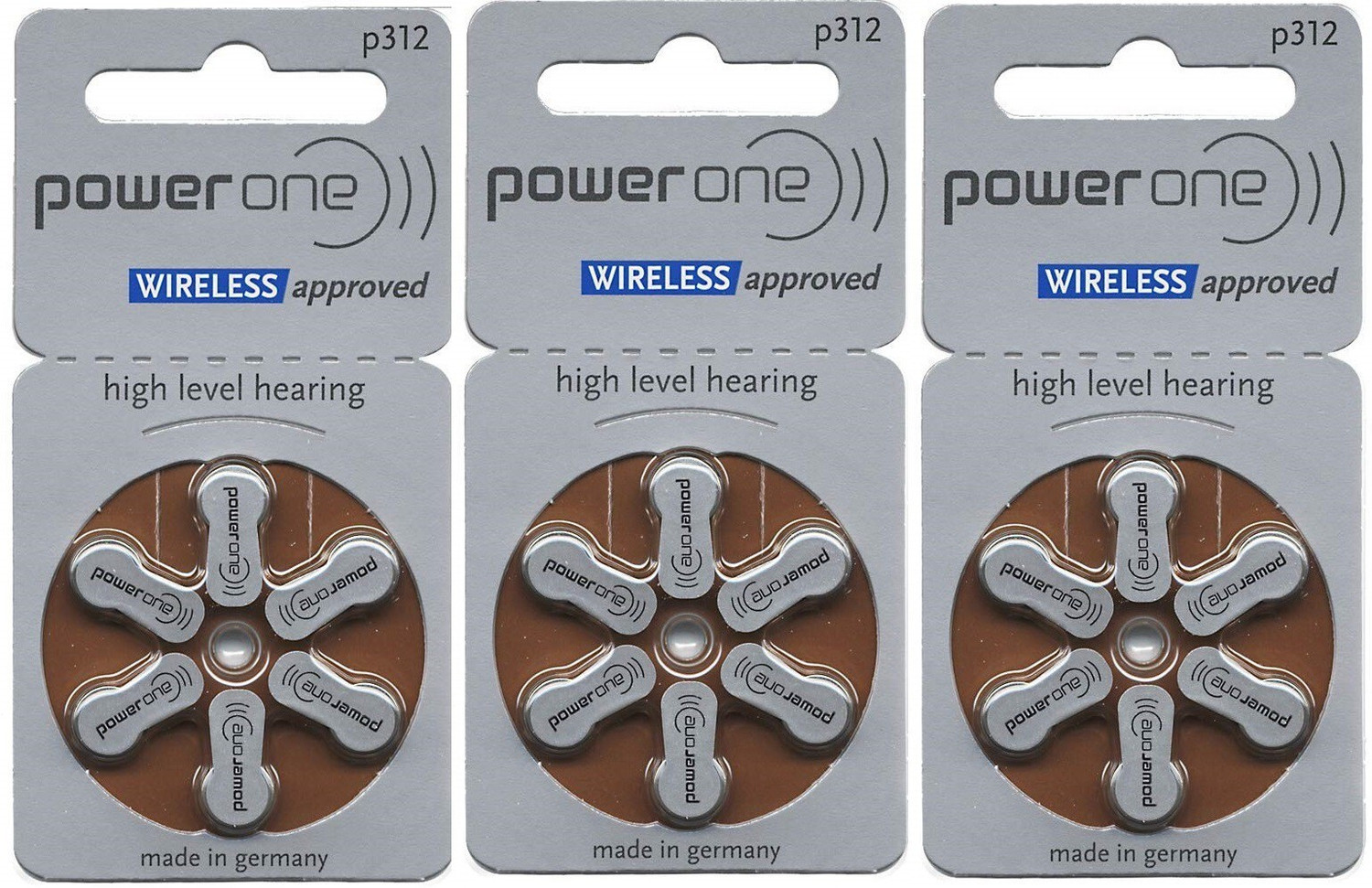 Image of POWERONE Size p312 Hearing Aid Battery (3 Packets = 18 batteries) Stethoscope Case