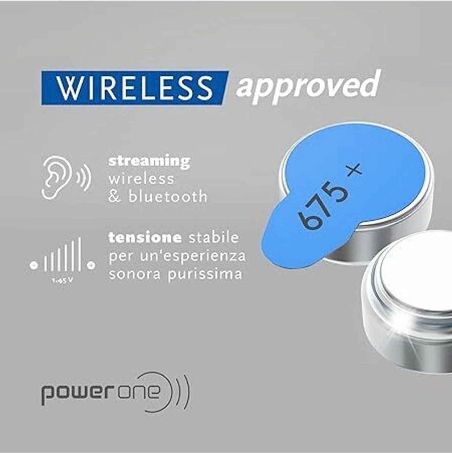 Image of Power one P675 Hearing Aid Batteries 1.45V 3 patta (18 battery) Button Cells Stethoscope Case