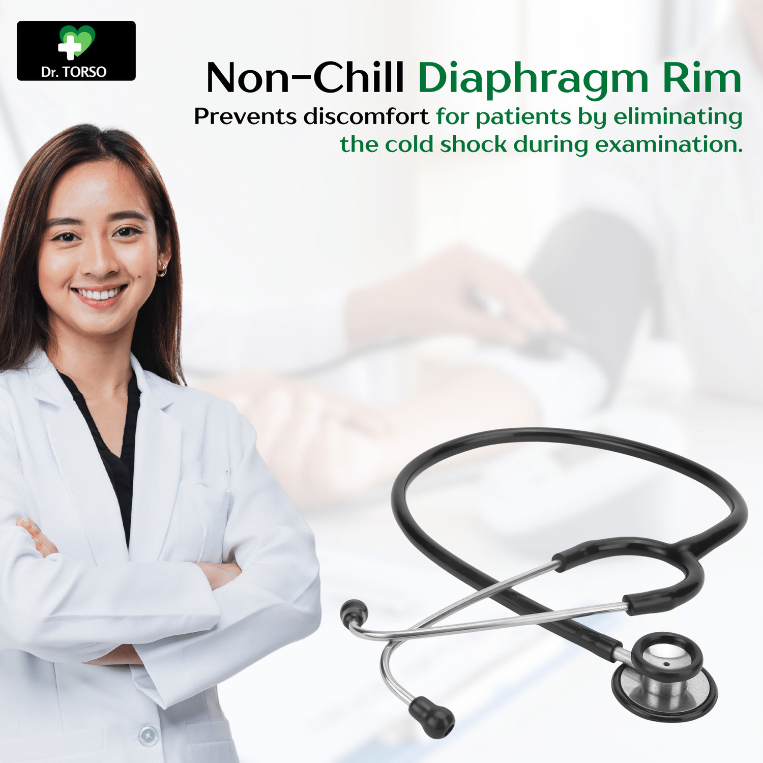 Image of DR DOC EchoFlex II Premium Stethoscope with Metal Head For Medical Students and Doctors Stethoscope (Silver)