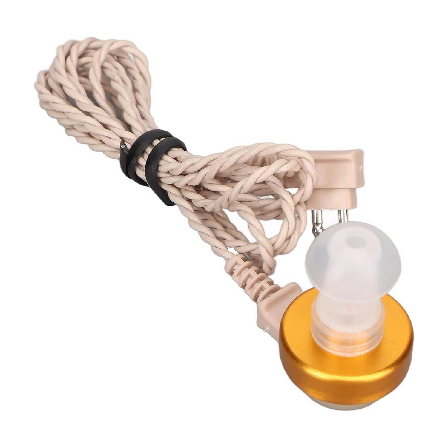 Balson -Hearing Aid Wire 2 Pin Wire, 1 Golden Speaker & Receiver Single ear hearing - -For Pocket Model Hearing Aid (2 Pin V-cord wire / 1 Golden speaker- Pack 2 PCS Stethoscope