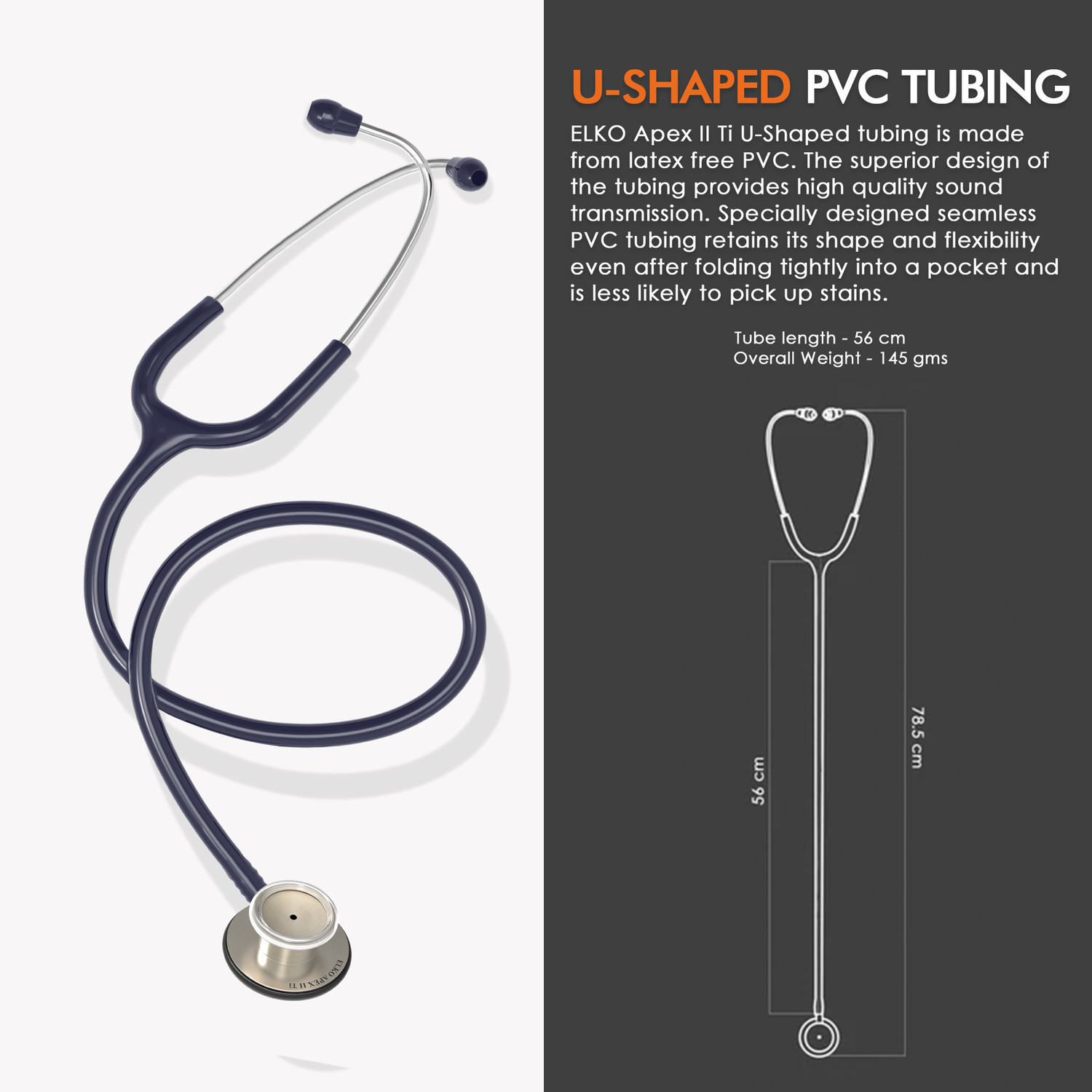 Image of ELKO EL-230 APEX II Ti Titanium Dual Head Acoustic Stethoscope