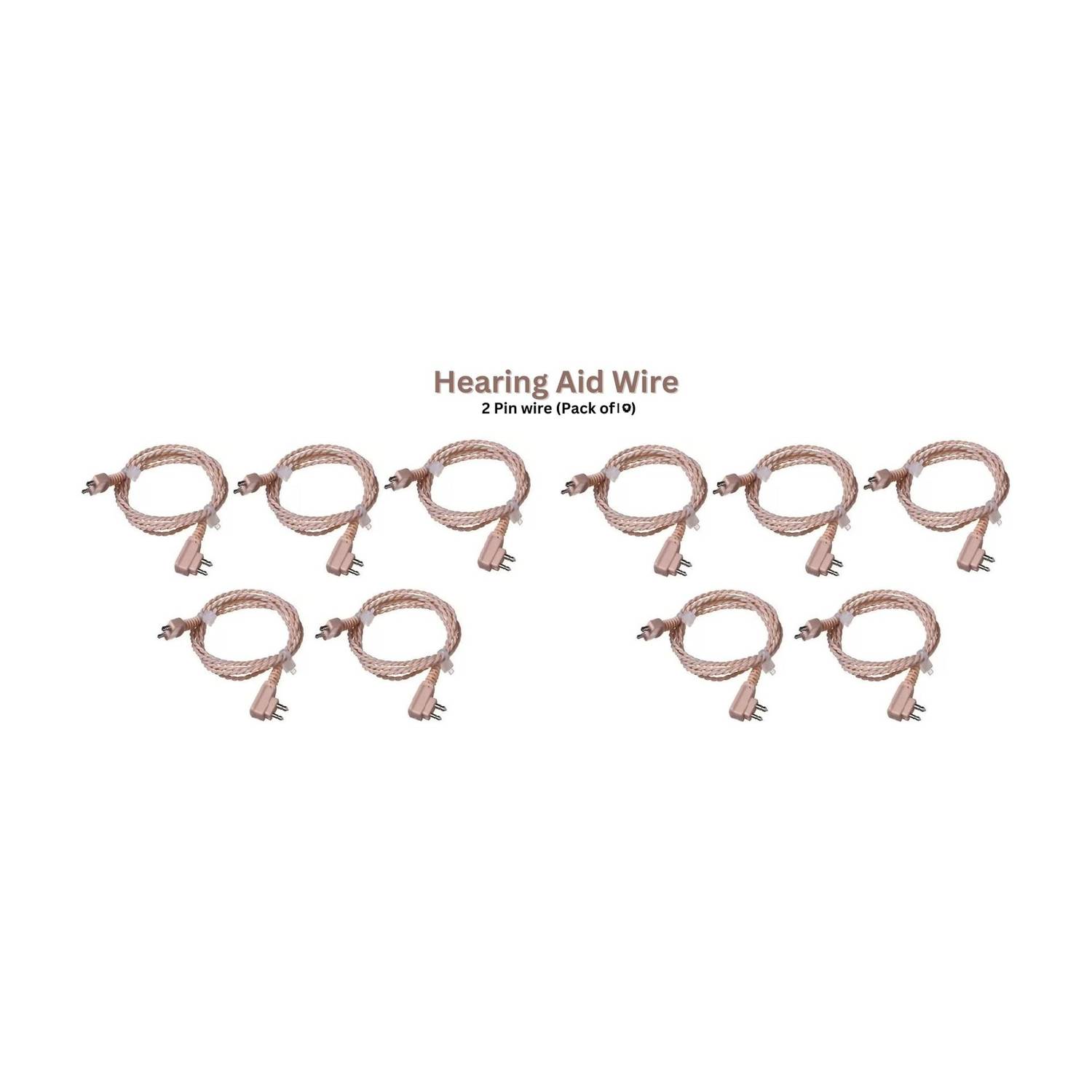 Balson 2 Pin cord Wire for Single Ear Suitable for All Type of Pocket Model, hearing Aid Machines (Pack of 8 Pcs) Stethoscope