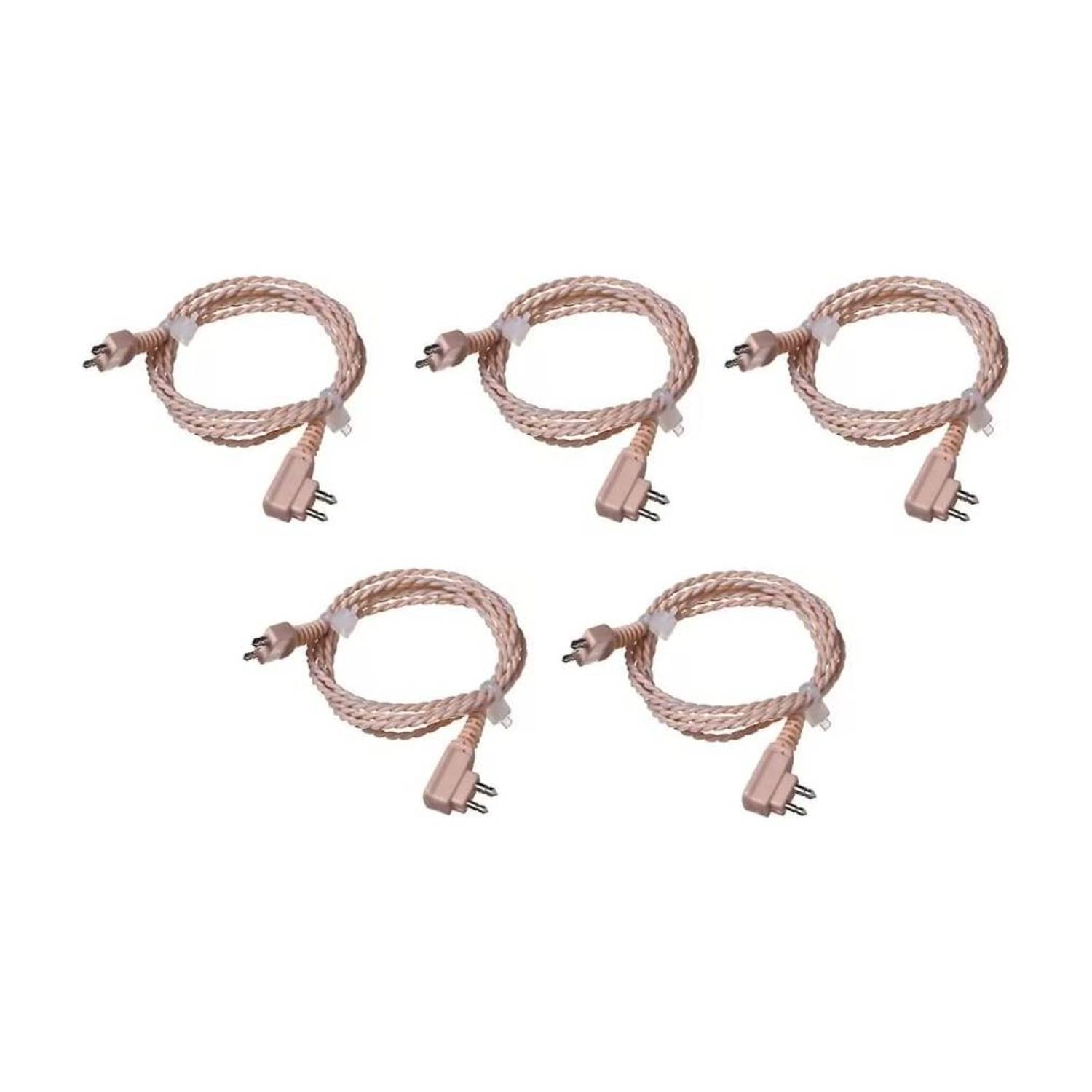 Balson 2 Pin Cord Wire for Single Ear Suitable All Type of Pocket Model, hearing Aid (Pack of 5 Pcs) Stethoscope