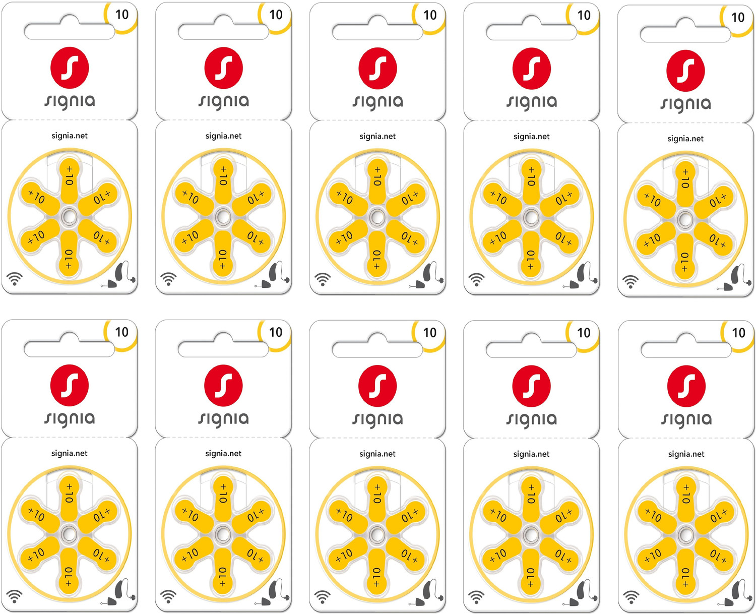 Image of Balson P-10 Signia Hearing Aid Battery Pack of 10 Strip, Cell-no-10 (60 Pcs Battery) Stethoscope