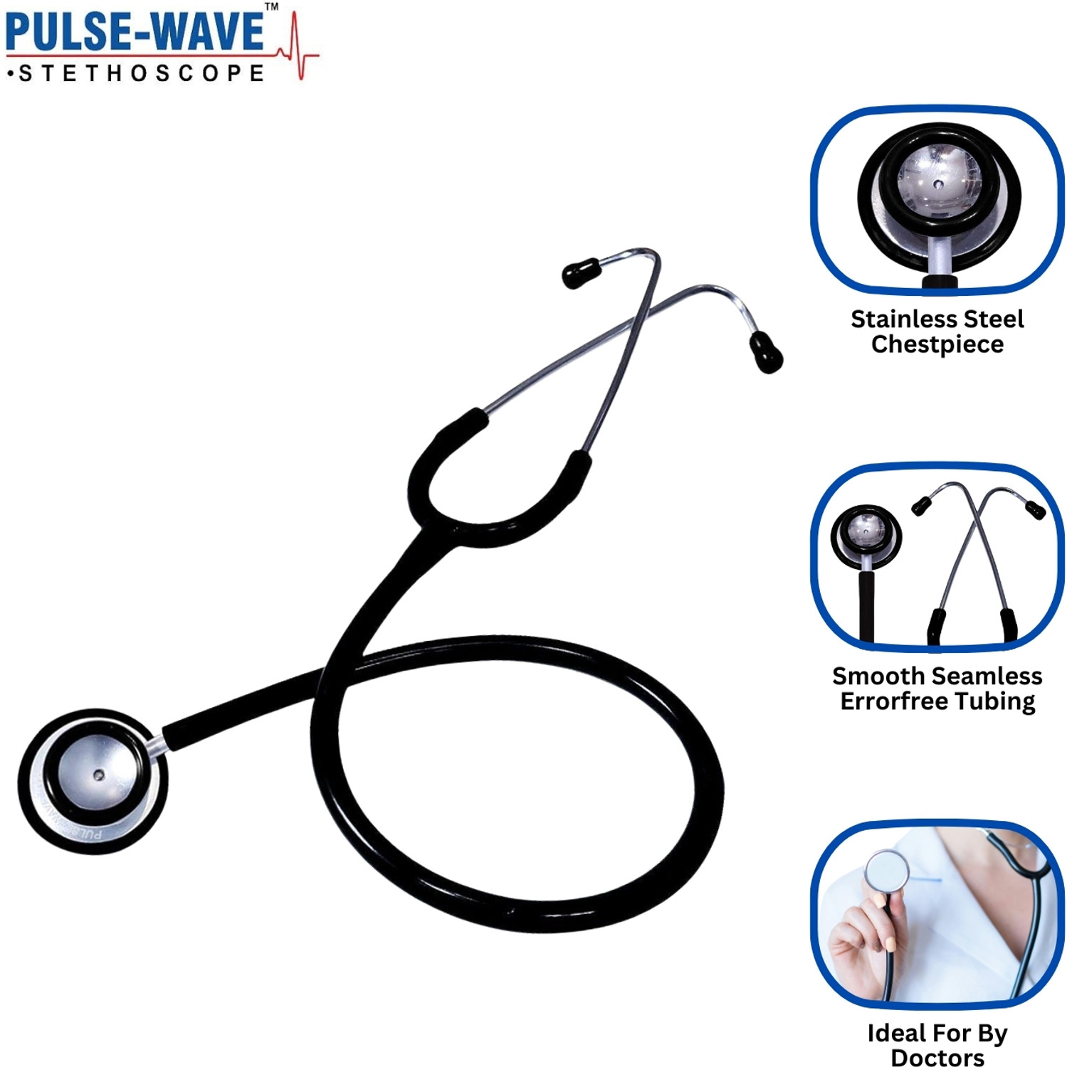 Image of Pulse Wave Mark -1 stethoscope Dual Head Latex Free Stethoscope single tube stethoscope Mark -1 Dual Head stethoscope Stethoscope