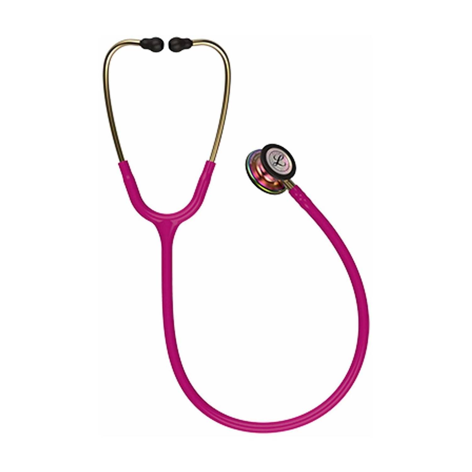 3M Littmann Classic III Monitoring Stethoscope, Rainbow-Finish, Raspberry Tube, 27 inch, 5806 Classic III Stethoscope