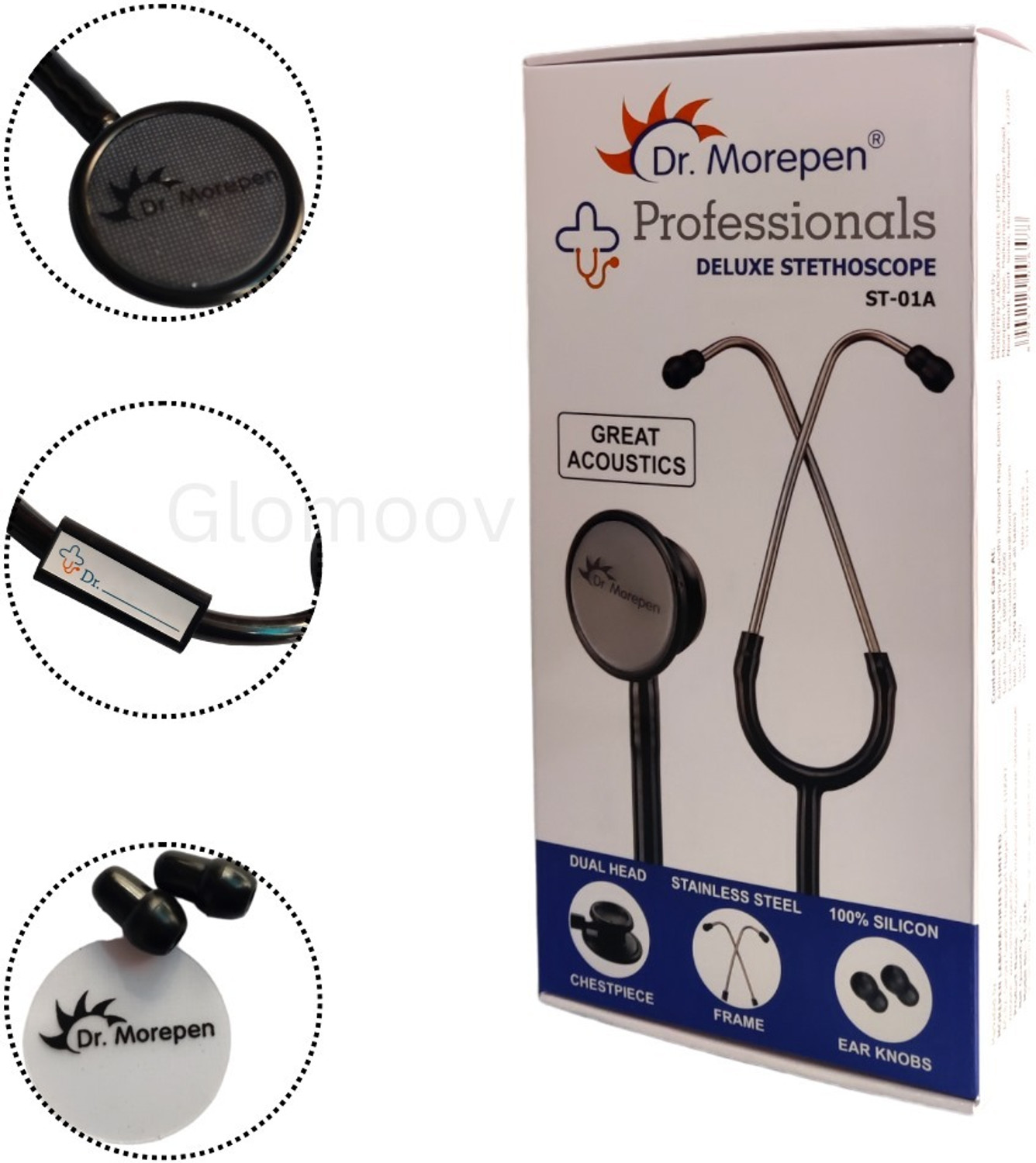 Image of Dr. Morepen Professional Deluxe Stethoscope Manual Stethoscope