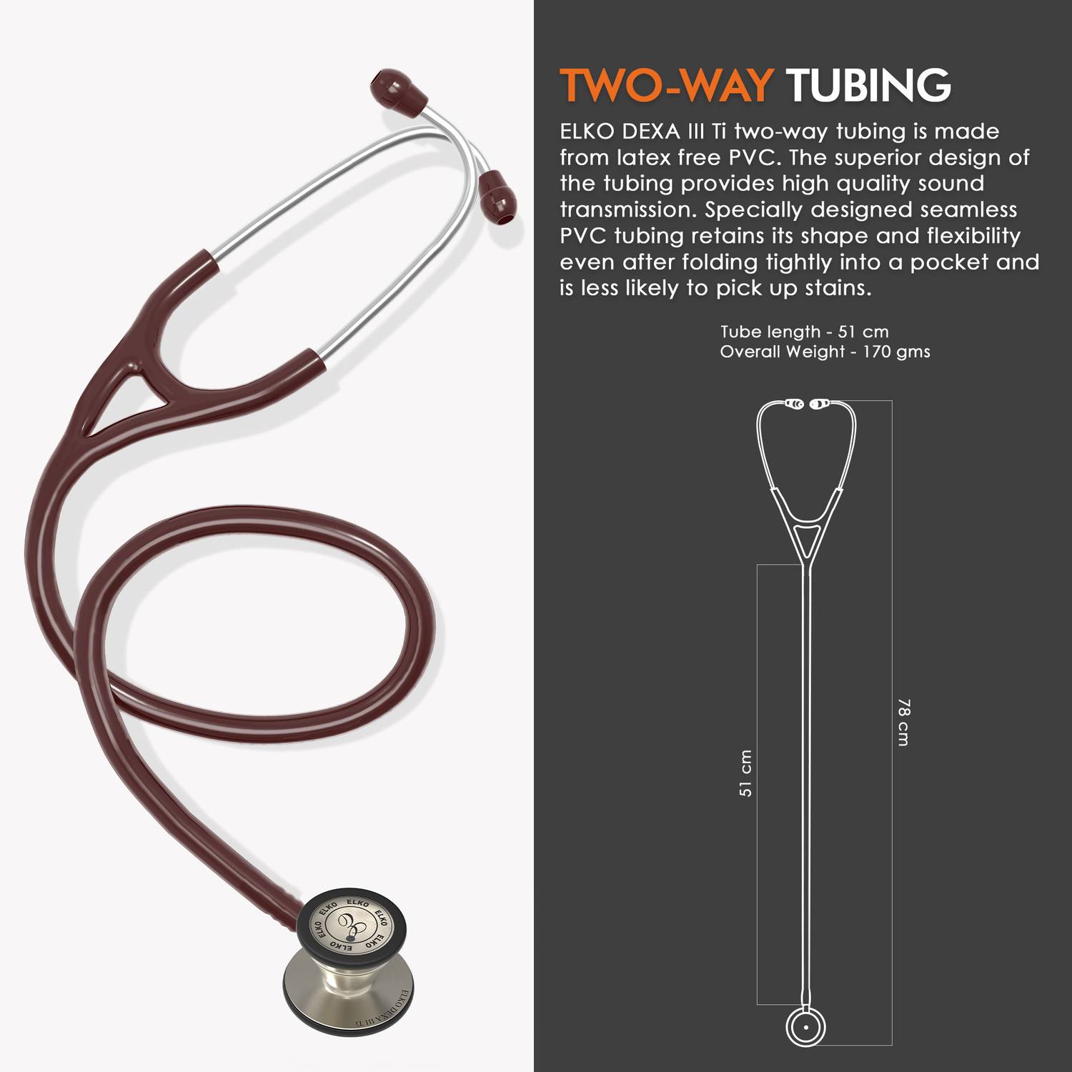 ELKO EL-250 DEXA III TI Titanium Dual Head Stethoscope - Image 4
