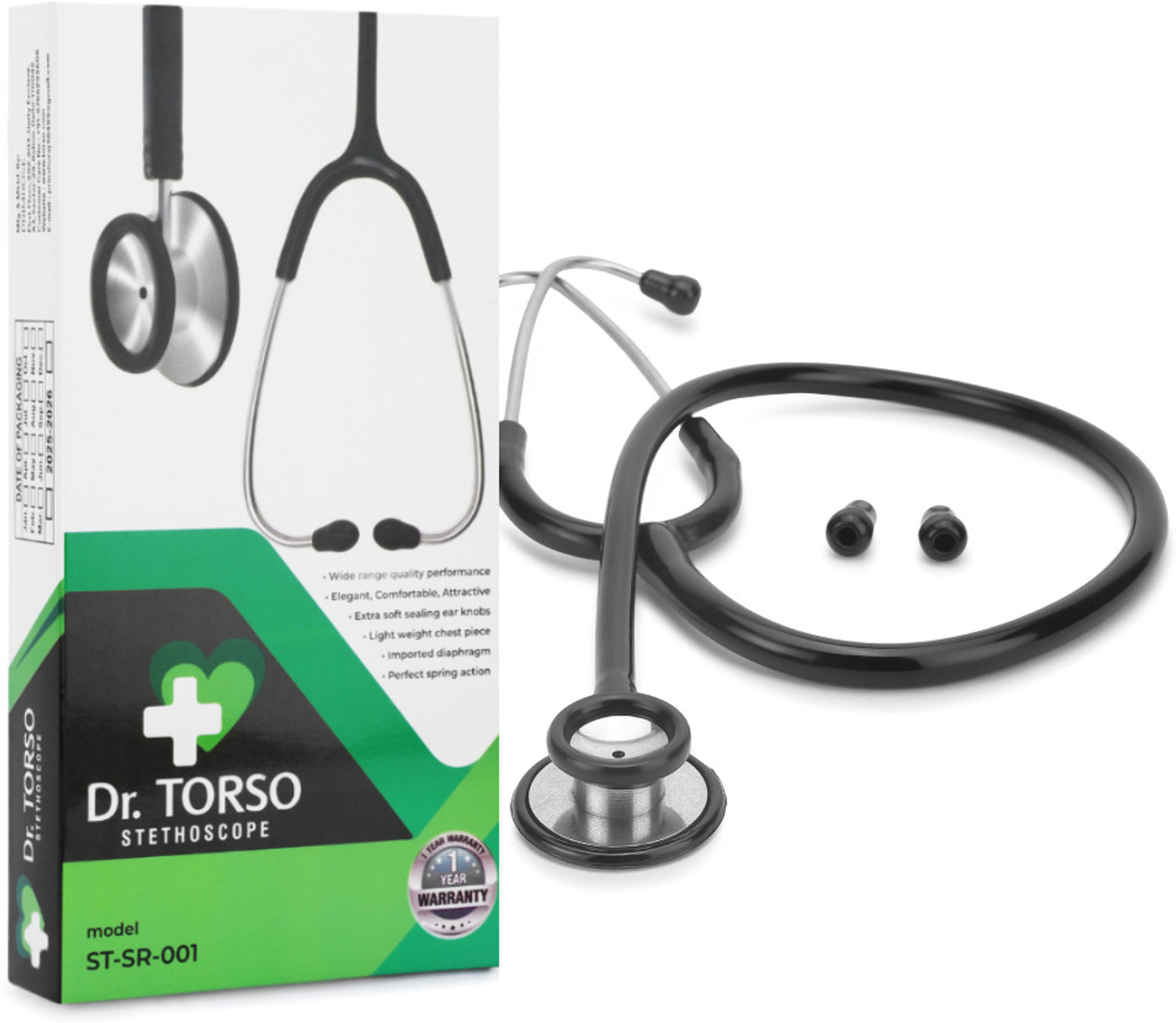 Image of DR DOC EchoFlex II Premium Stethoscope with Metal Head For Medical Students and Doctors Stethoscope (Silver)