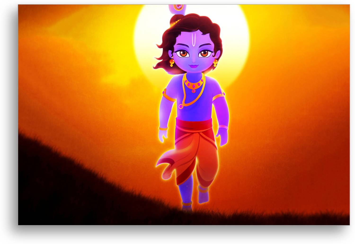 ModernDecor 30.48 cm Religious Bal Krishna Poster For Room Bedroom Home Wall Decor (Size12x18 Inch)D1 Removable Sticker