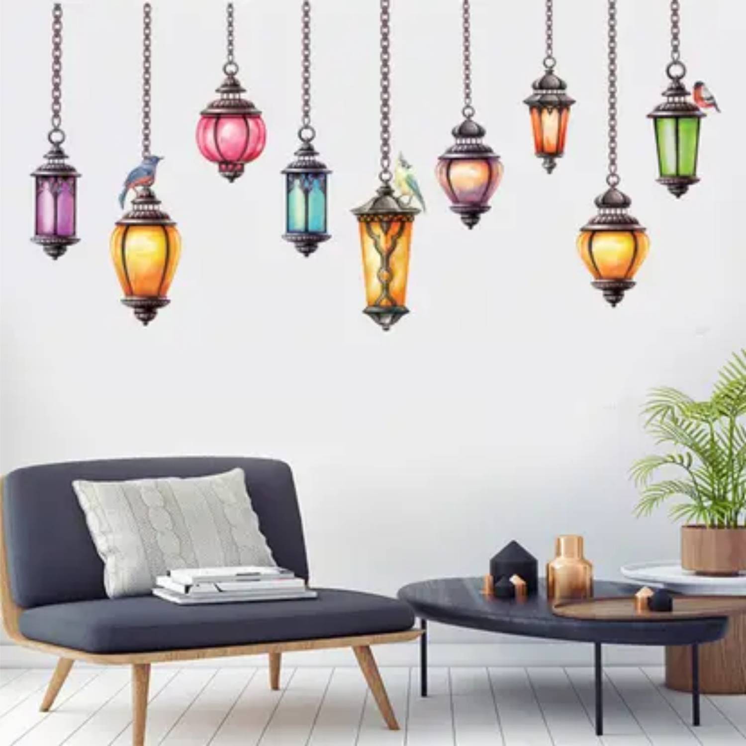 Ajay craft Waterproof SelfAdhesive Wall Hanging Lamp Decoration Sticker