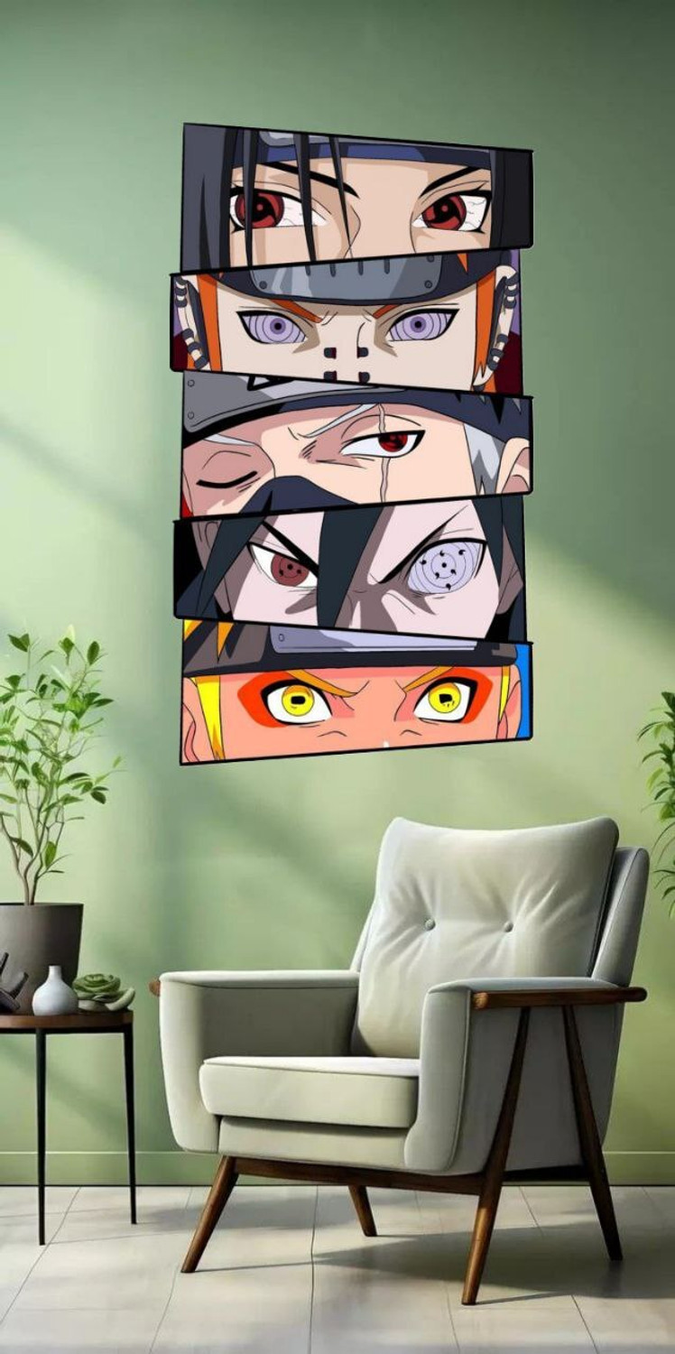Image of DEEYA CREATION 16 inch Anime Eyes Wall Sticker - Itachi, Pain, Kakashi, Sasuke & Naruto Eye Design Reusable Sticker