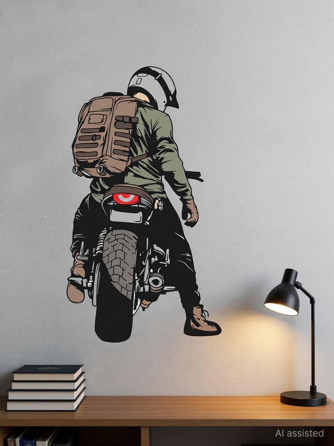 ArtistcDecals 43 cm Bike Wall Sticker Big size sticker, 3D sticker of royal enfield, for Home Self Adhesive Sticker