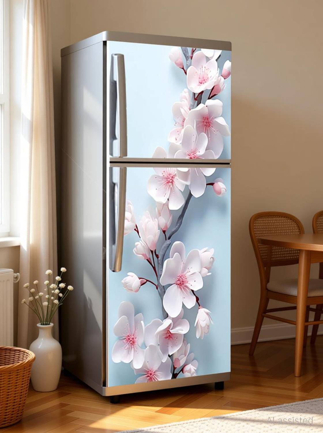 Anita Enterprises 160 cm Double Door Fridge Sticker Removable, Easy to Apply Sticker Size: 61x160 Cm Self Adhesive Sticker