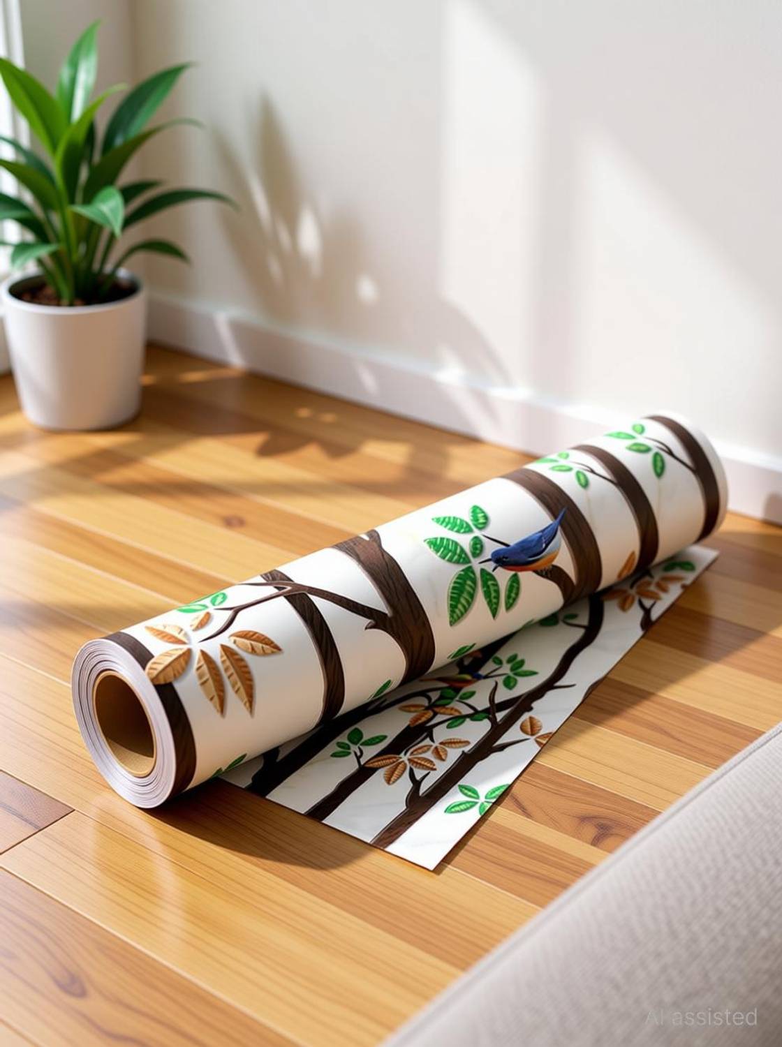 BDM 220 cm Wallpaper Rolls For Home Decoration Wall Sticker for Decor Shop Tree (40x220CM) Self Adhesive Sticker