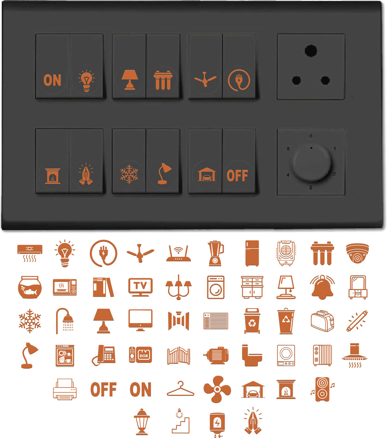 Image of RSB HUB 1.5 cm Premium Rose Gold Holographic Foil Embossed Rose Gold Switch Stickers Self Adhesive Sticker