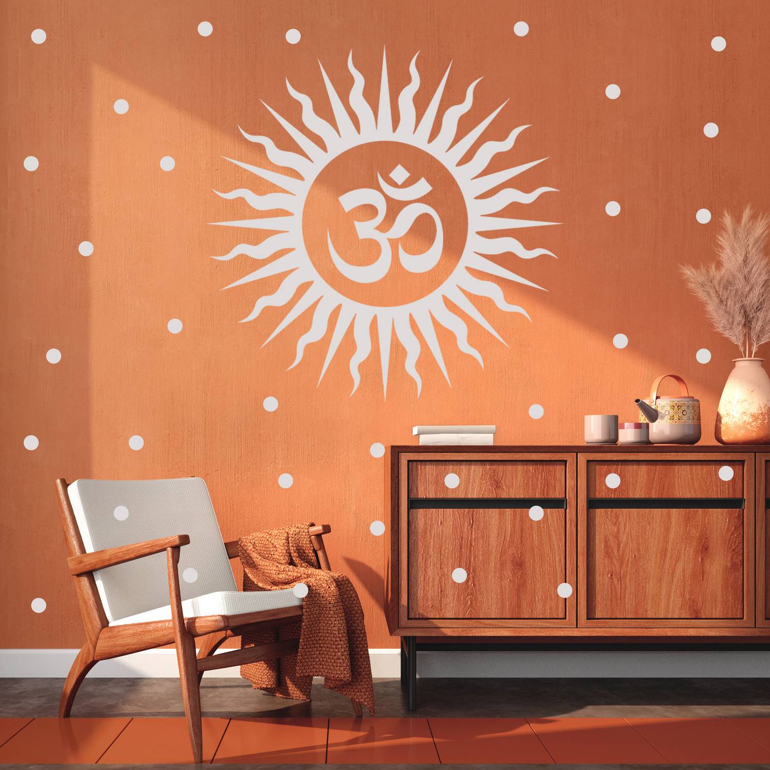 Ashamohar 58 cm Om Mantra Hindu Deity Self Adhesive Sticker Self Adhesive Sticker