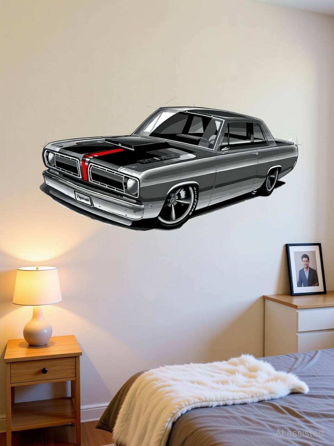 ArtisticDecals 59 cm Car Mountain jeeps, Racing car Wall Sticker Big size sticker, 3D sticker Self Adhesive Sticker