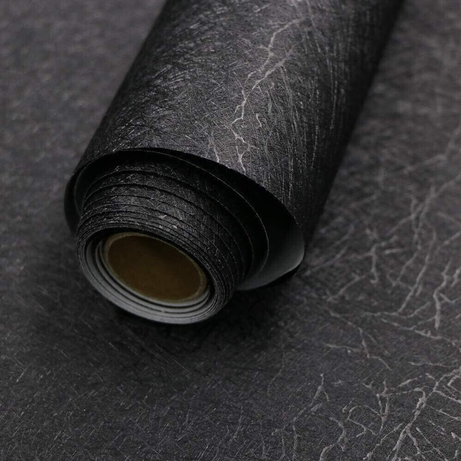 Image of FOKRIM 300 cm Black Silk Wallpaper 45x300cm Self Adhesive Sticker