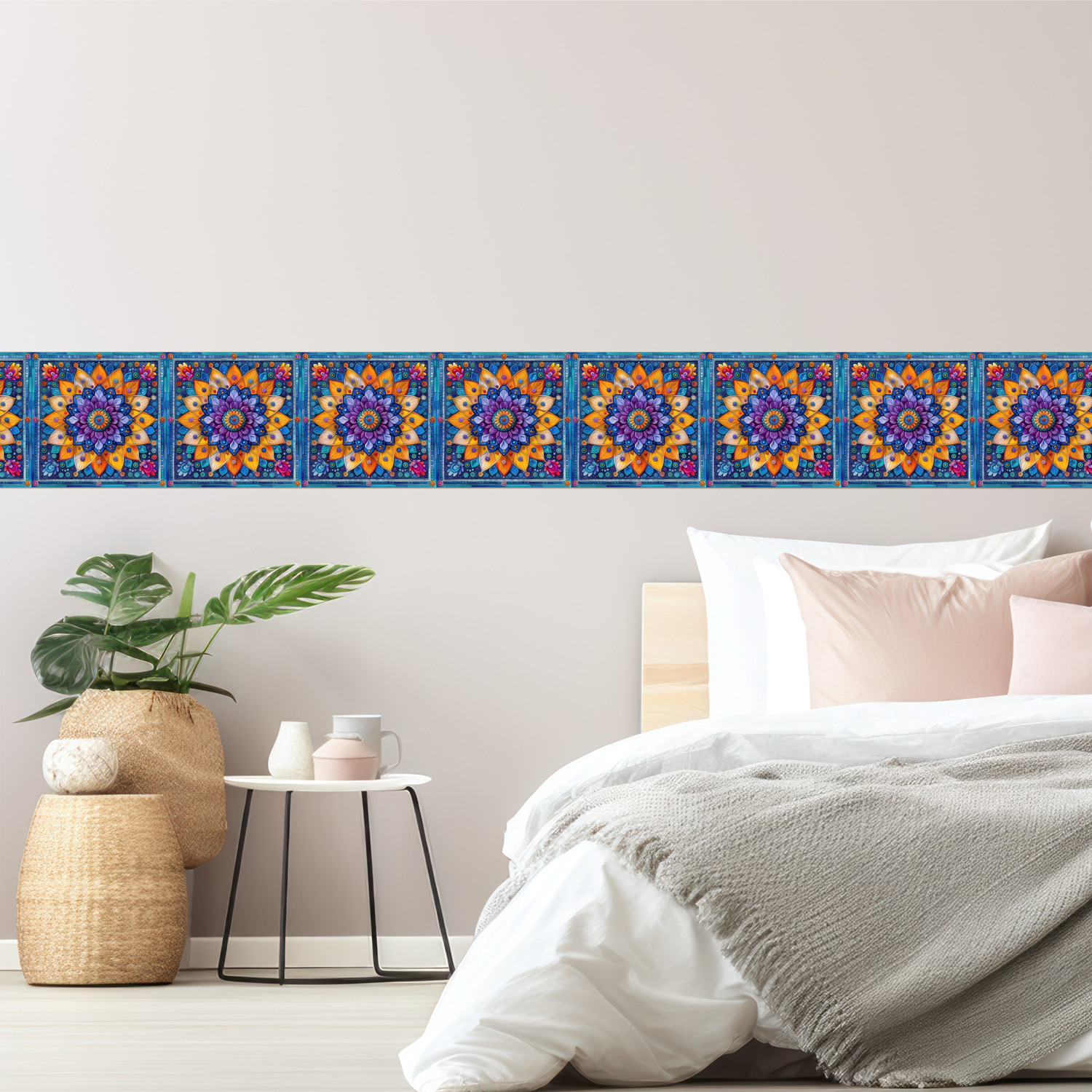 Image of ATTRACTSO 304 cm Royal Floral Wall Border Peel & Stick 10ft x 6in Elegant Waterproof Vinyl D4 Removable Sticker
