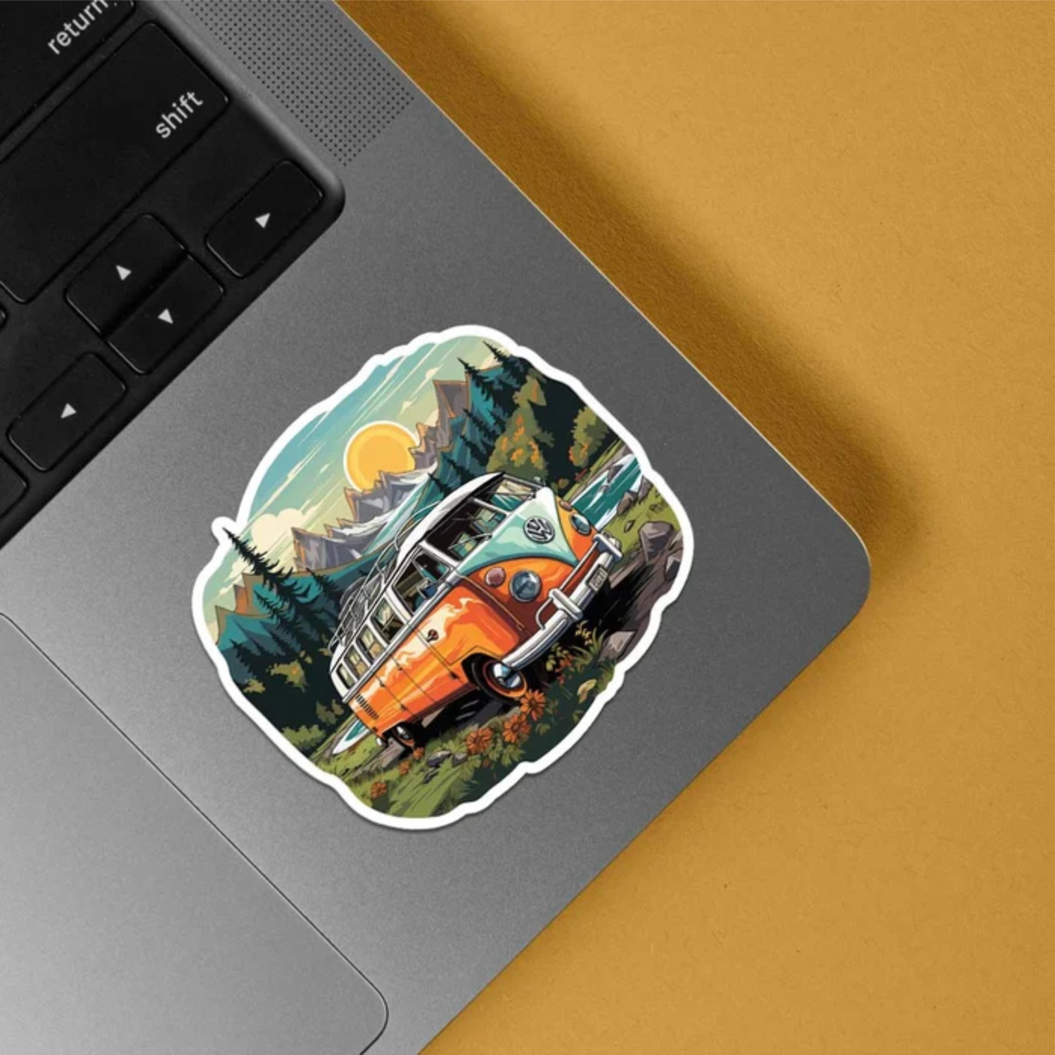 Image of ESTLIO 6 inch 3 Pcs Vintage Camper Van Travel Adventure Sticker Set for Car Bike Laptop Helmet Removable Sticker