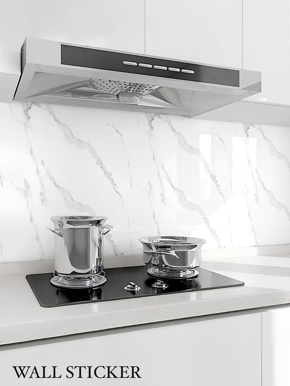 Image of voltify 200 cm Waterproof Wall Sticker For Kitchen & Home Decor - Glossy Marble Pattern Self Adhesive Sticker
