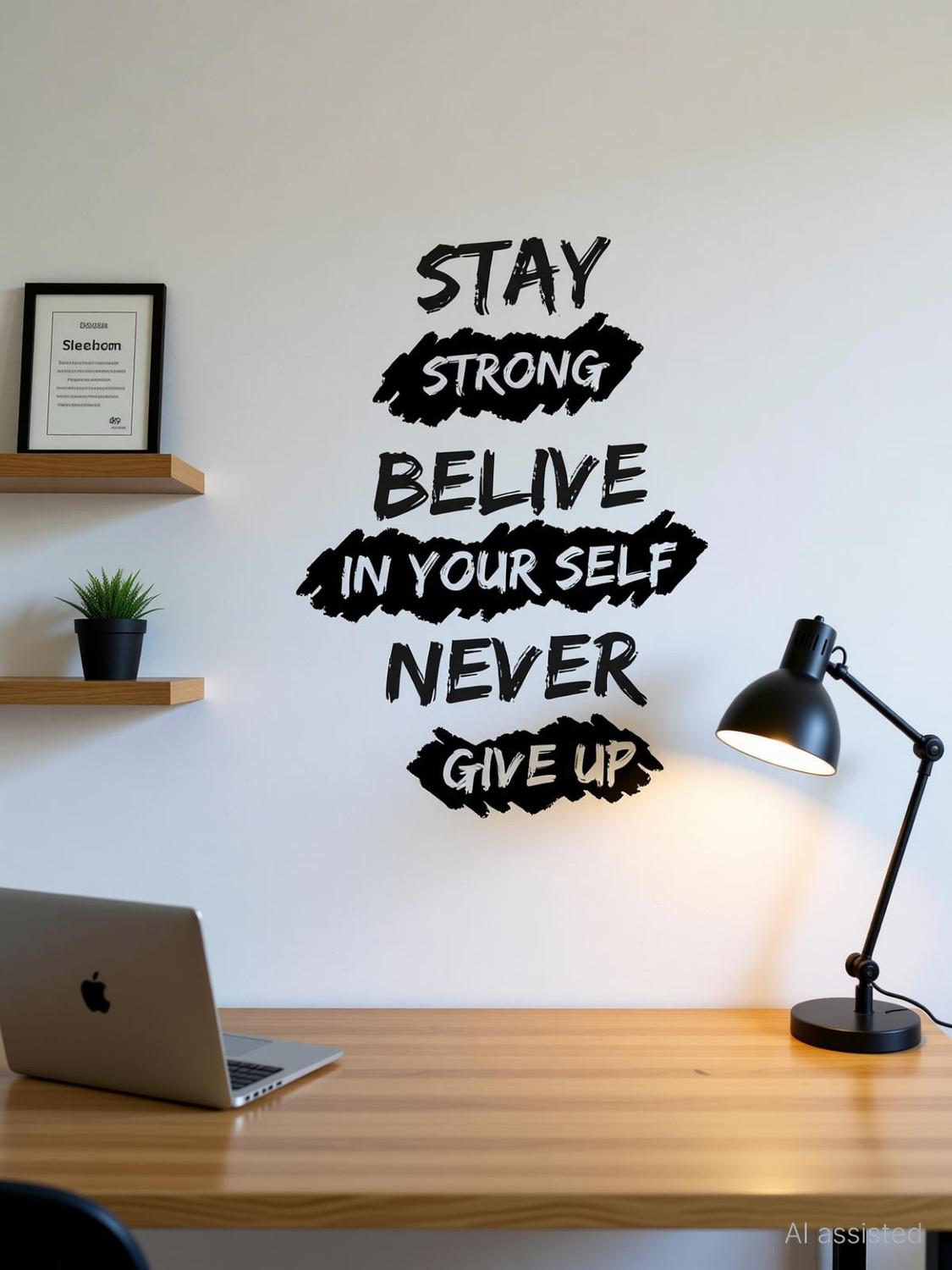 Image of Decal O Decal 55 cm inchStay Strong Believe in Yourself Never Give Up inch Quote for Office, School Self Adhesive Sticker