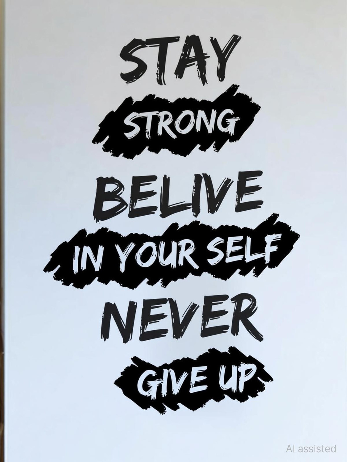 Image of Decal O Decal 55 cm inchStay Strong Believe in Yourself Never Give Up inch Quote for Office, School Self Adhesive Sticker