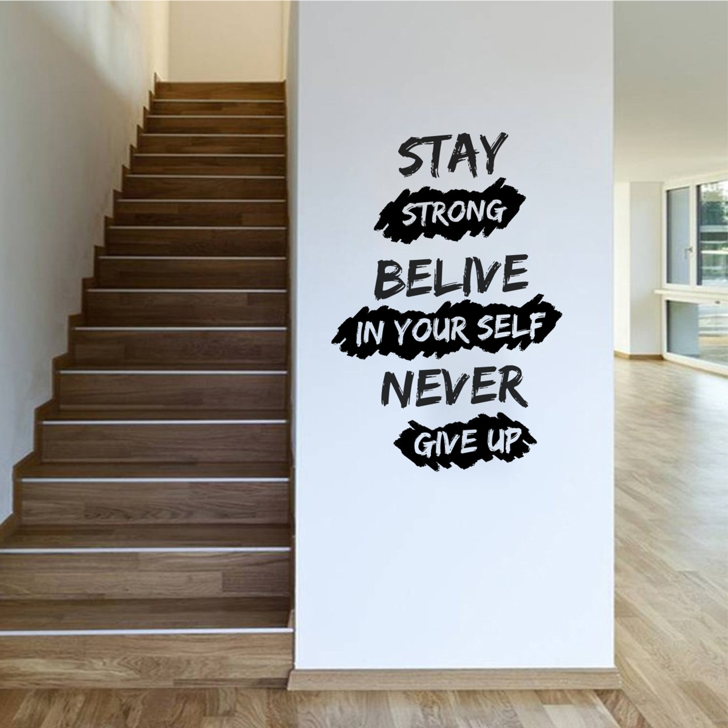 Image of Decal O Decal 55 cm inchStay Strong Believe in Yourself Never Give Up inch Quote for Office, School Self Adhesive Sticker