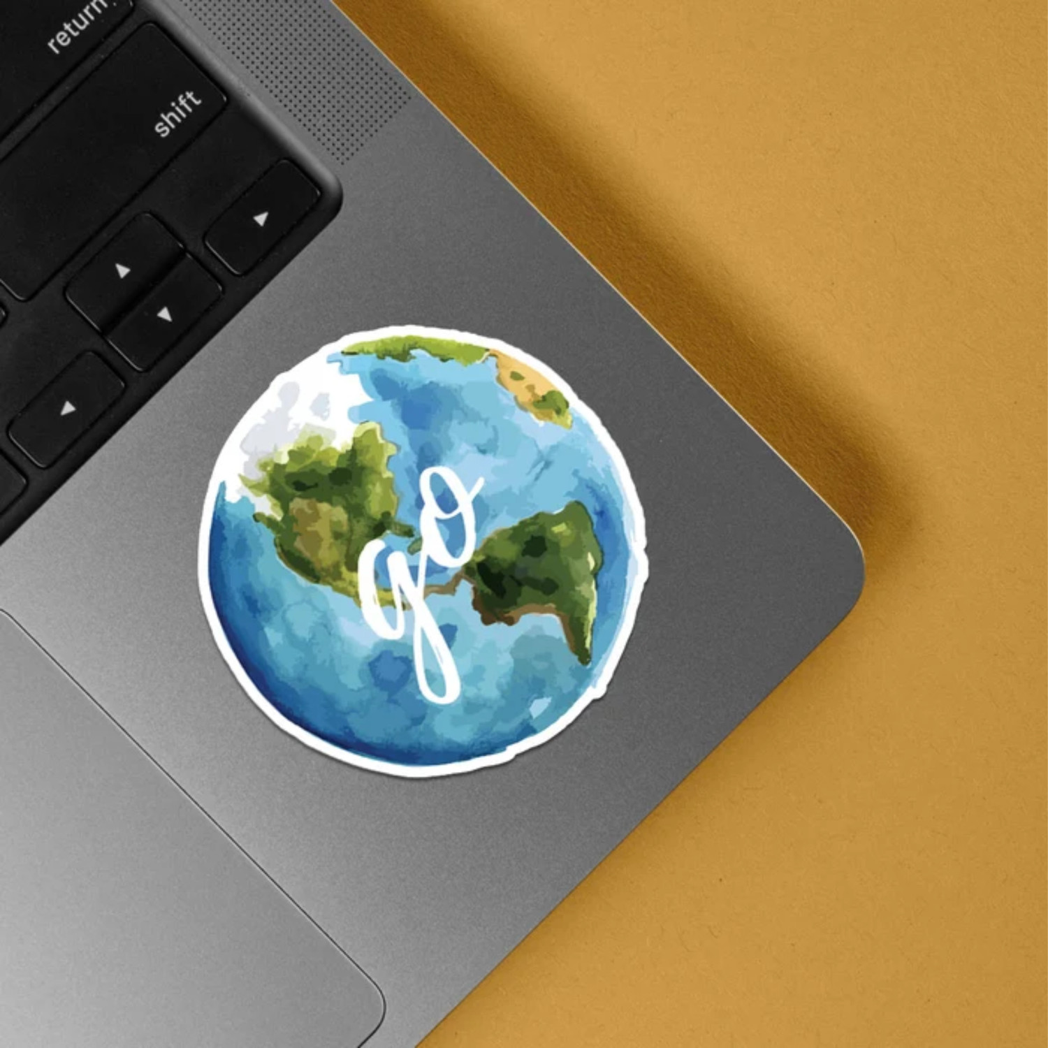 Image of ESTLIO 6 inch 3 Pcs Go World Earth Globe Sticker Set for Laptop Car Bike Helmet Notebook Removable Sticker