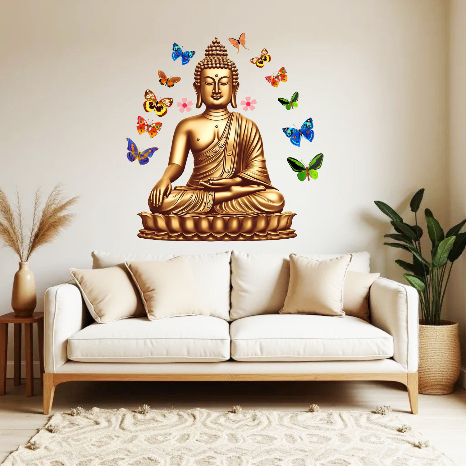 Image of RehanDecors 48 cm Gautam Buddha Wall Sticker and Mural Size -16X19 Inches Removable Sticker