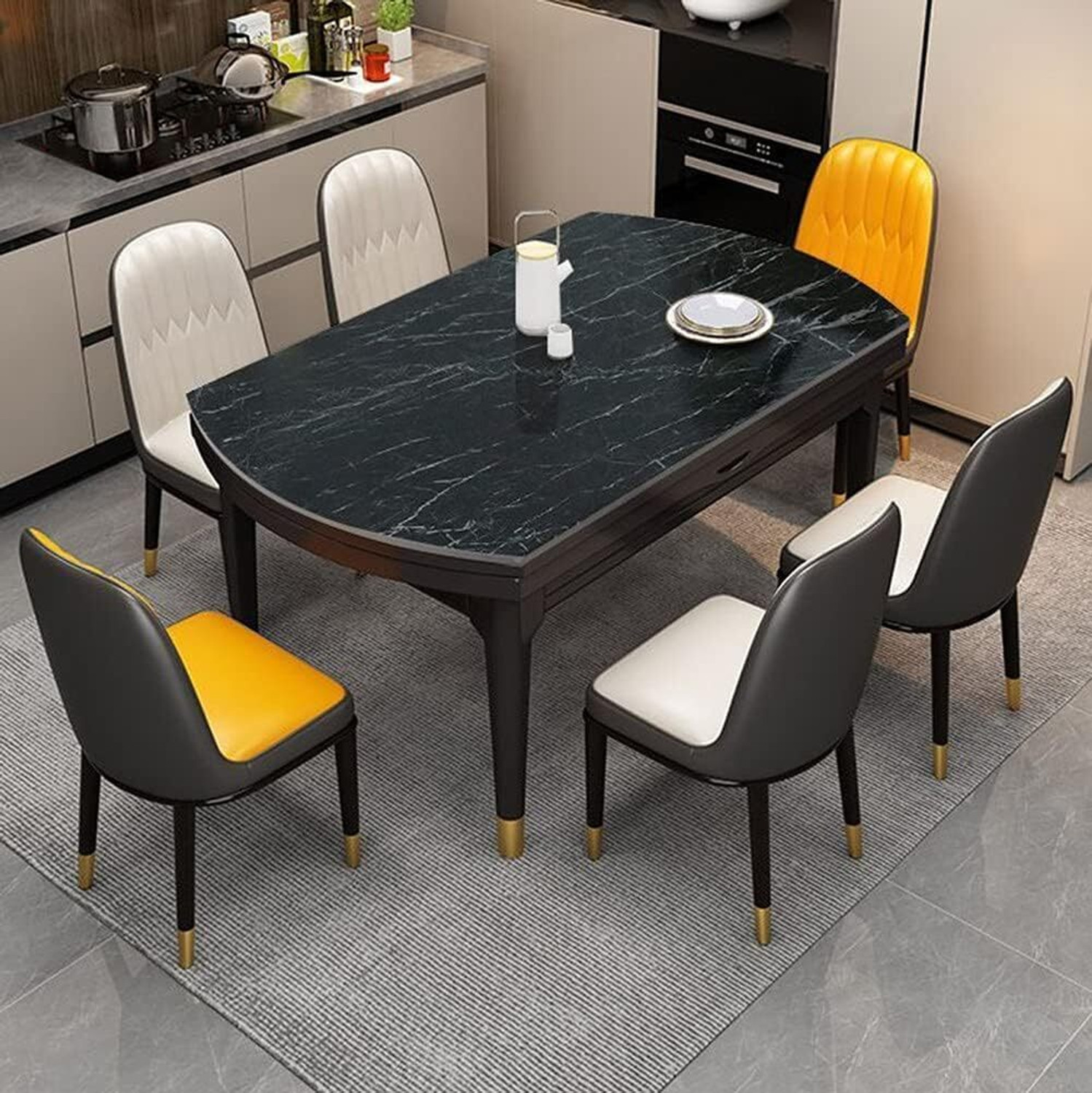 Image of SIRTERIQ 1000 cm Aluminum Shining Marble Foil Waterproof Premium Roll For Kitchen Self Adhesive Sticker