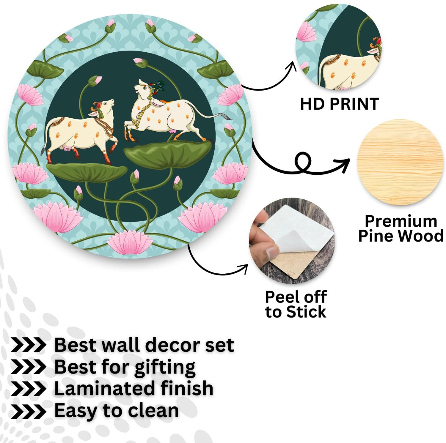 Image of SNDArt Modern Art Pichwai Wall Decoration Gift Items Pack of 11 (21 inch X 26 inch, Multicolor)
