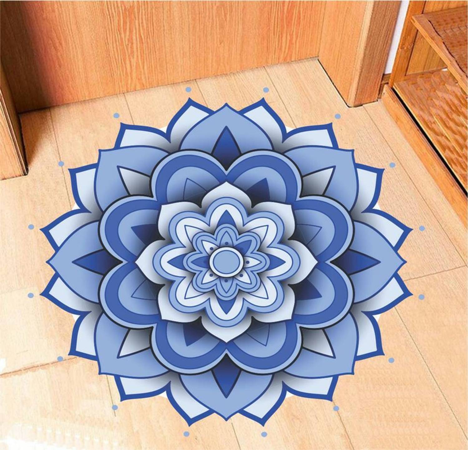 Aashrut decor 43 cm Beautiful Floor Rangoli For Diwali Festival Home & Restaurant-2024 ASD Self Adhesive Sticker