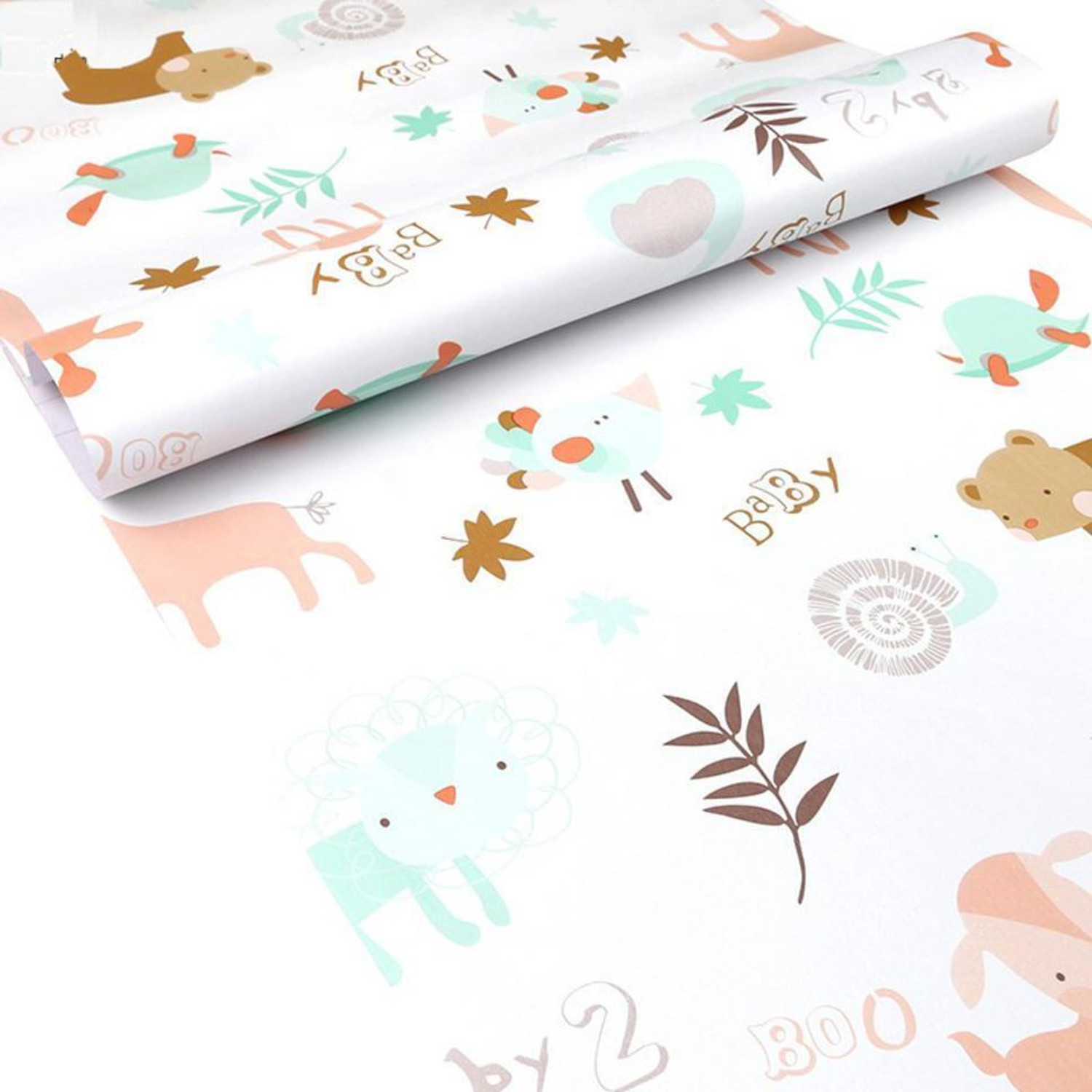 Image of Flipkart SmartBuy 1000 cm White Kids Animal Decoarative Wallpaper (1000 cm X 45 cm ) Self Adhesive Sticker