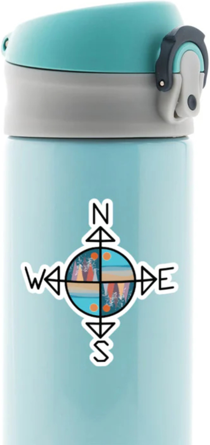 Image of ESTLIO 6 inch Sports Compass Pack of 3 Removable Sticker